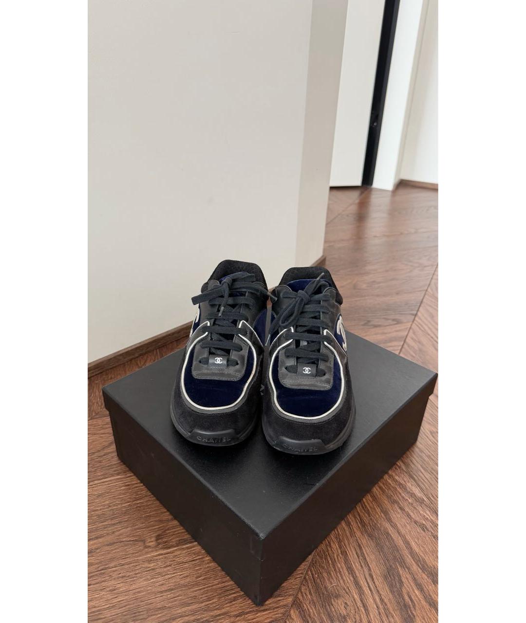 CHANEL Черные замшевые кроссовки, фото 2