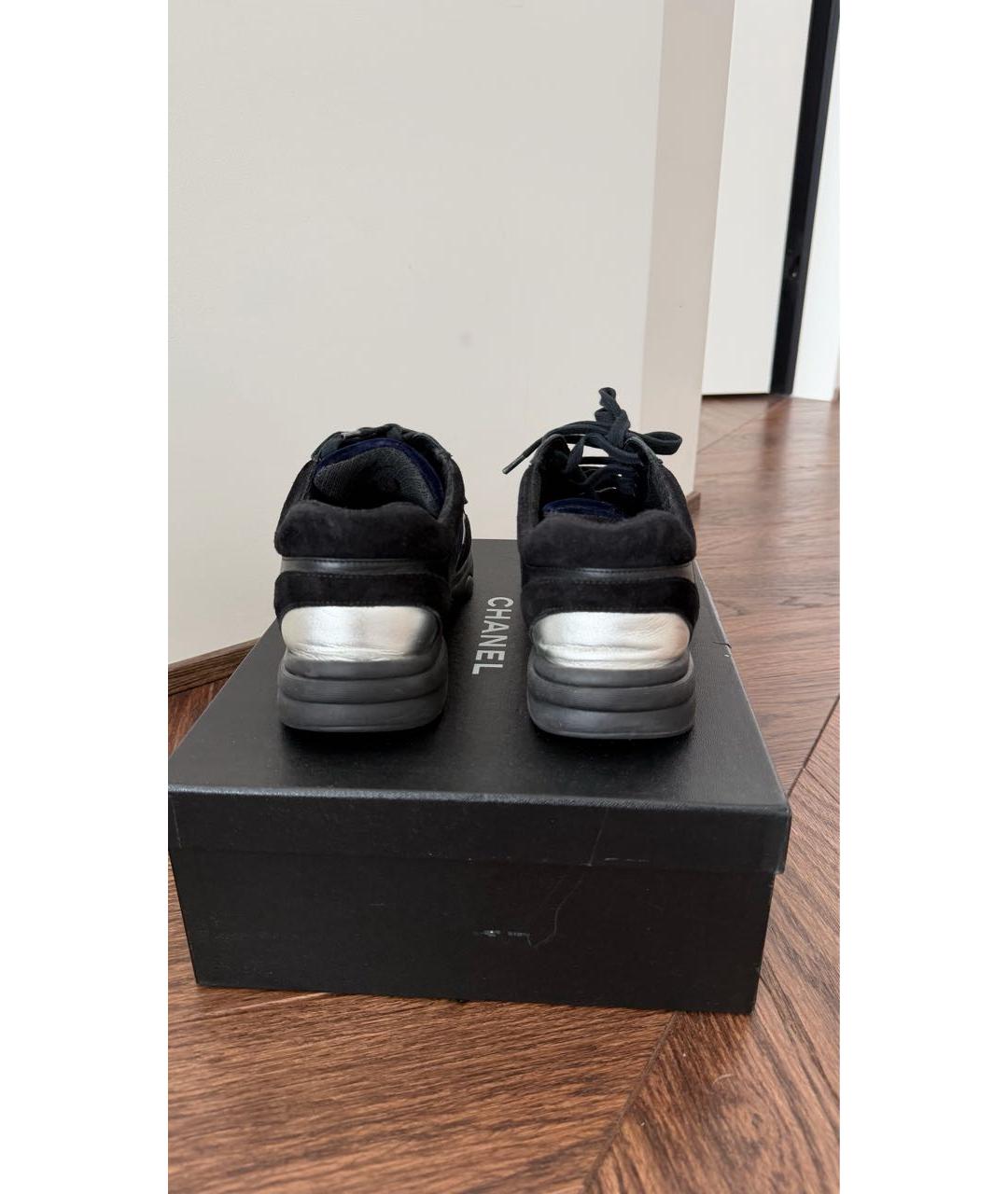 CHANEL Черные замшевые кроссовки, фото 4