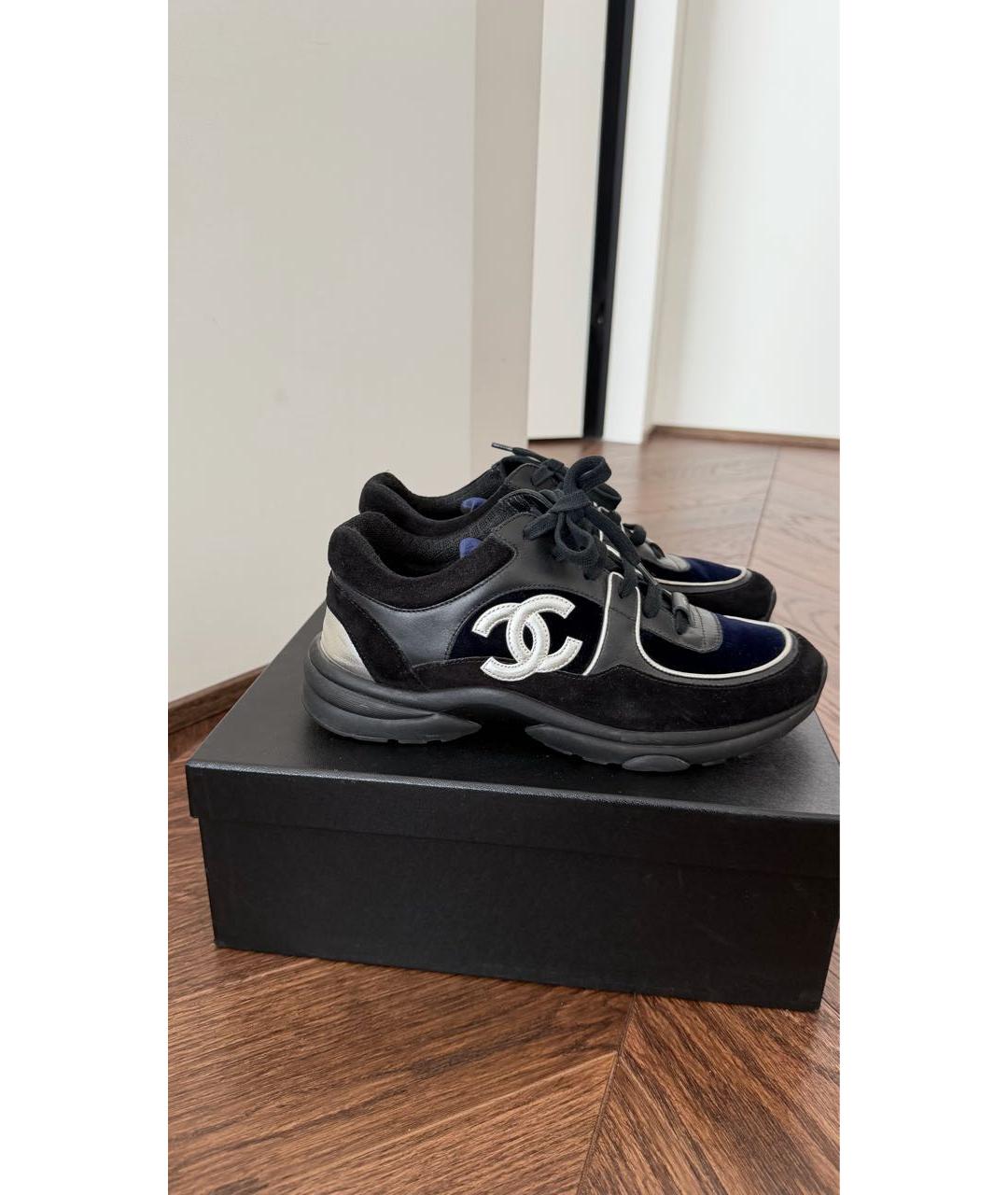 CHANEL Черные замшевые кроссовки, фото 8