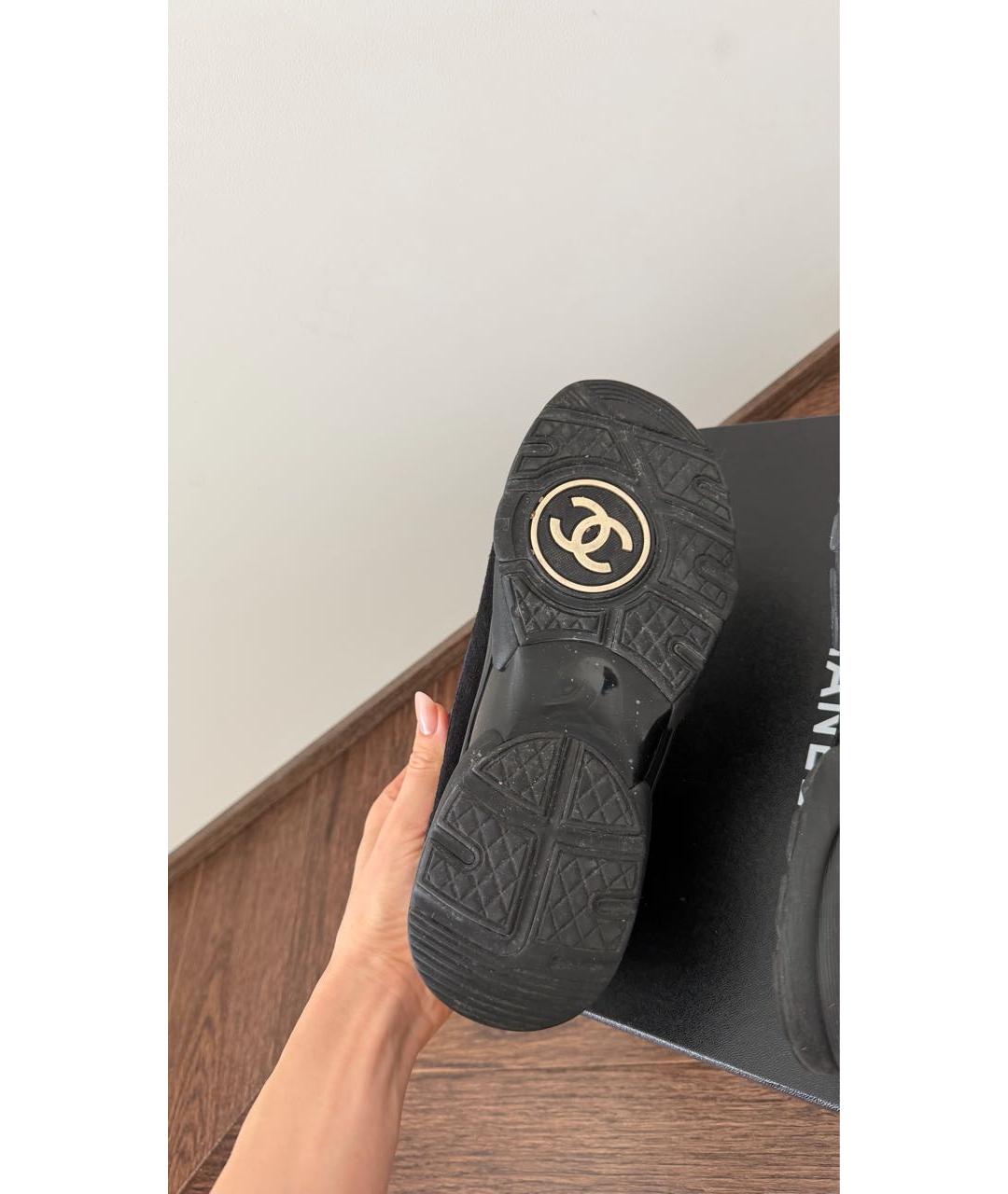 CHANEL Черные замшевые кроссовки, фото 7