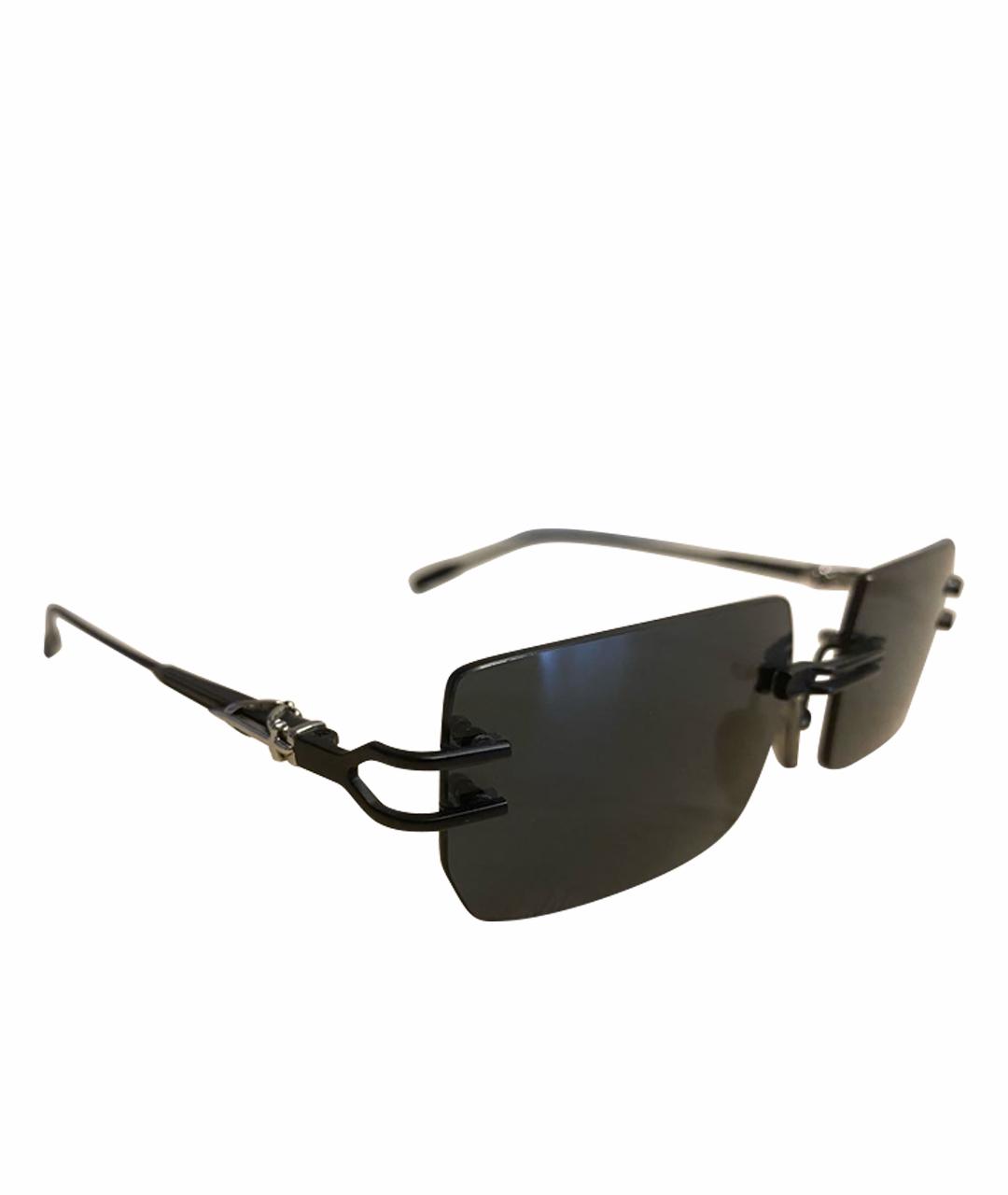 CHROME HEARTS Черные металлические солнцезащитные очки, фото 1