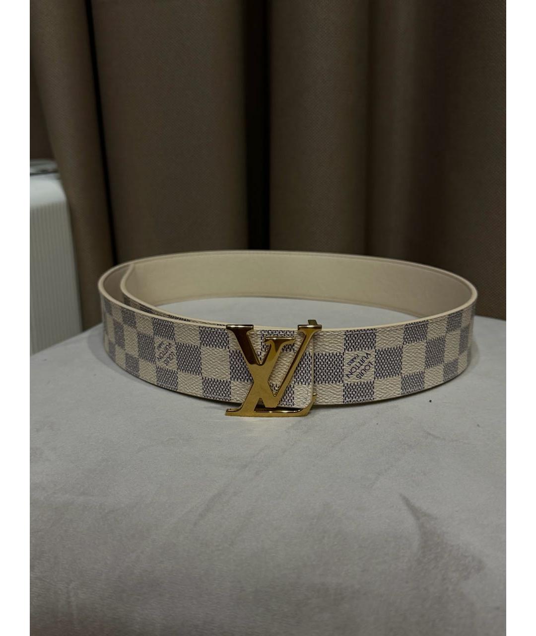 LOUIS VUITTON Бежевый кожаный ремень, фото 4