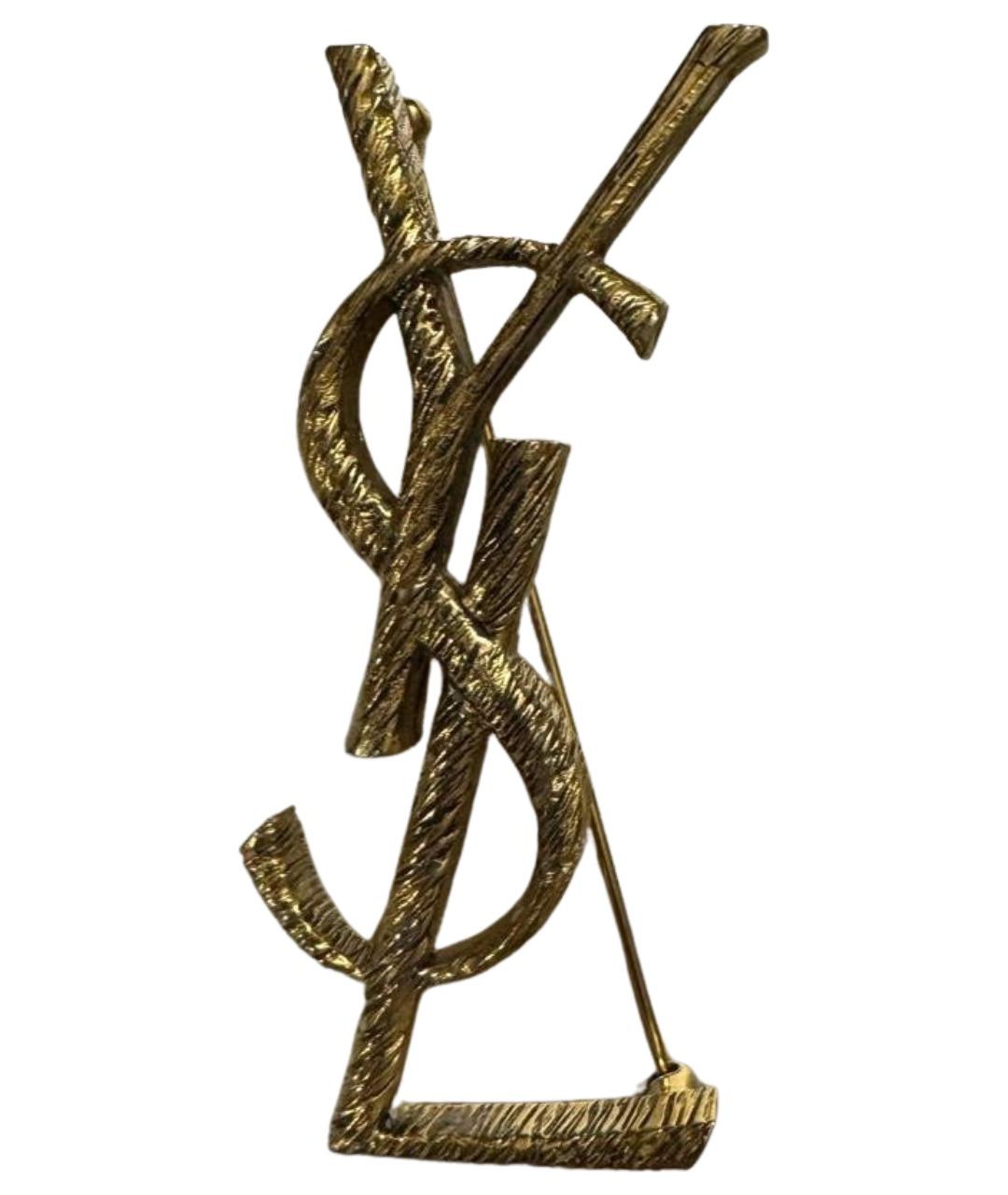 SAINT LAURENT Золотая булавка / брошь из желтого золота, фото 1