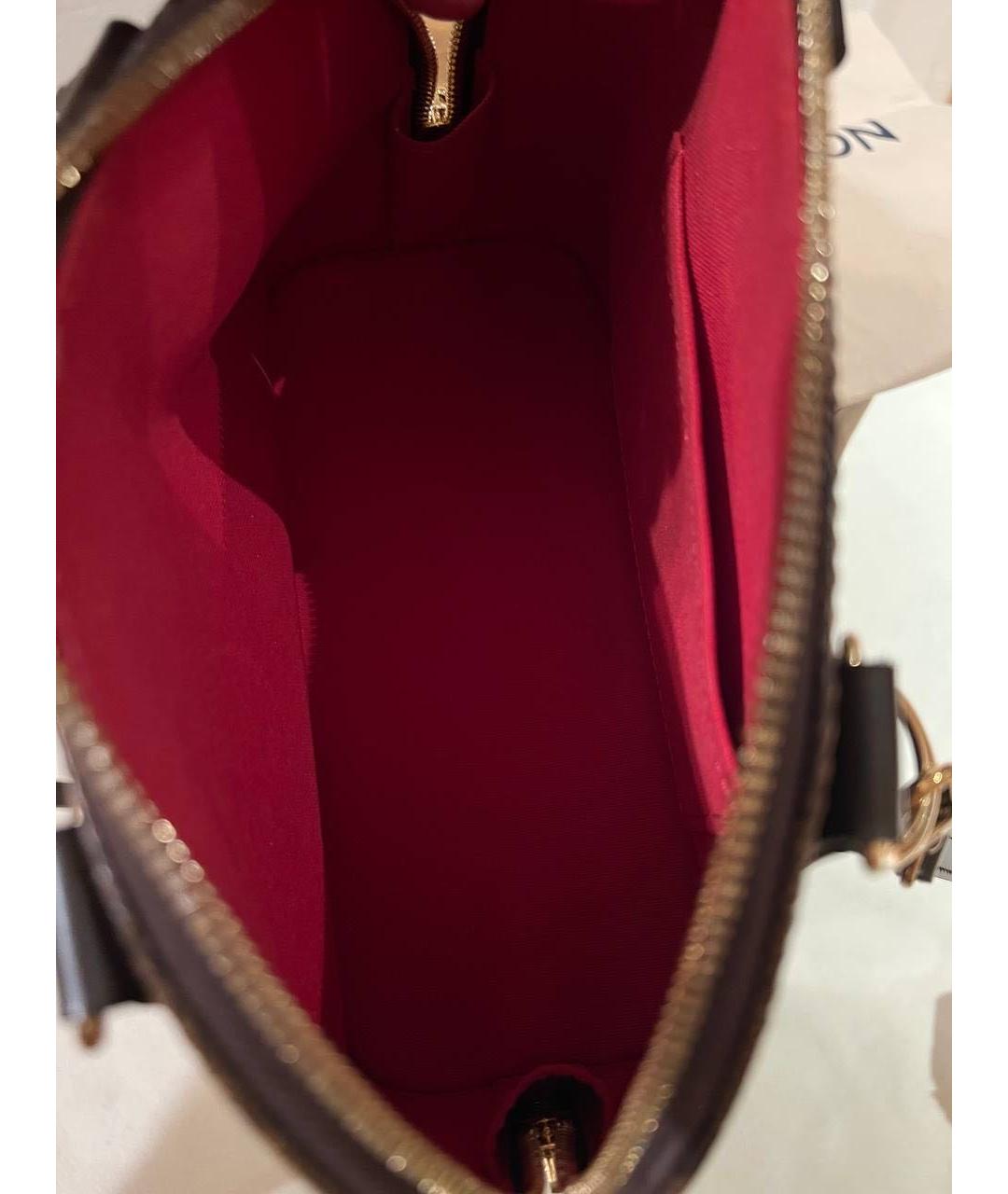 LOUIS VUITTON Коричневая кожаная сумка с короткими ручками, фото 8