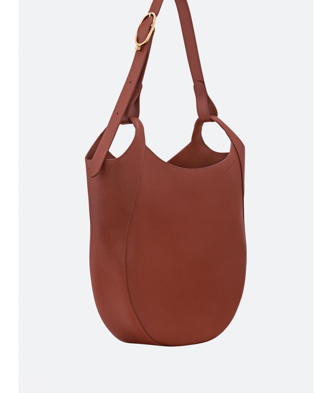 LONGCHAMP Коричневая кожаная сумка через плечо, фото 3