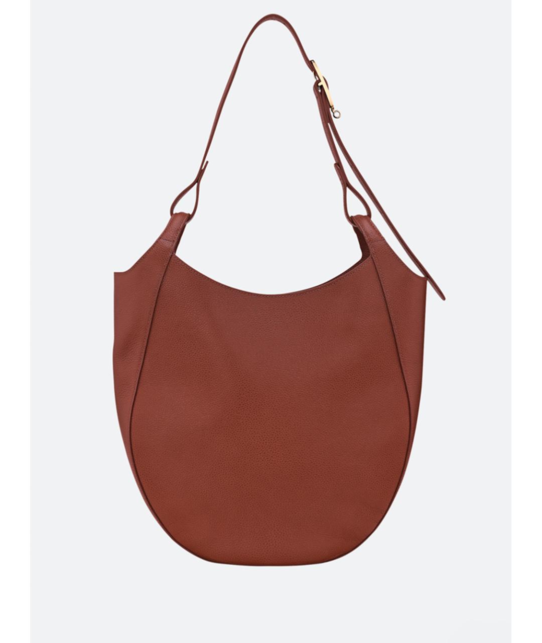 LONGCHAMP Коричневая кожаная сумка через плечо, фото 2