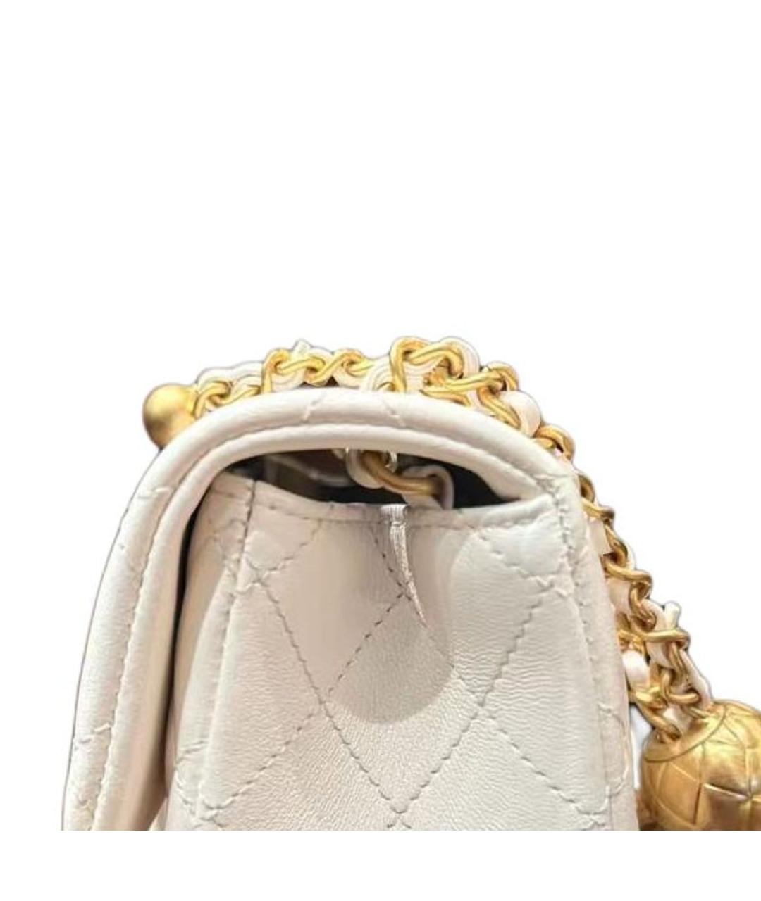 CHANEL Белая кожаная сумка через плечо, фото 2