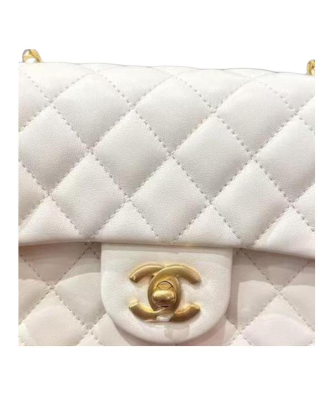 CHANEL Белая кожаная сумка через плечо, фото 3