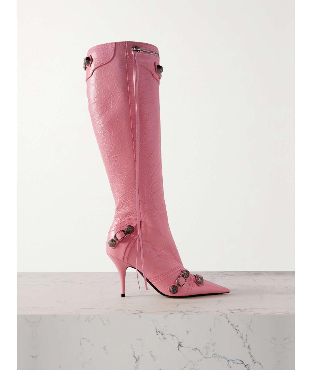 BALENCIAGA Розовые кожаные сапоги, фото 7