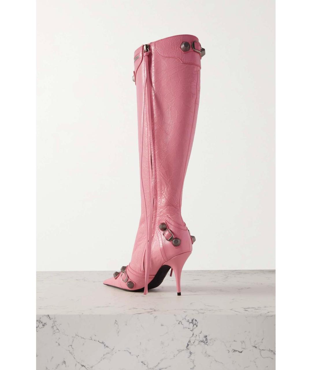 BALENCIAGA Розовые кожаные сапоги, фото 6