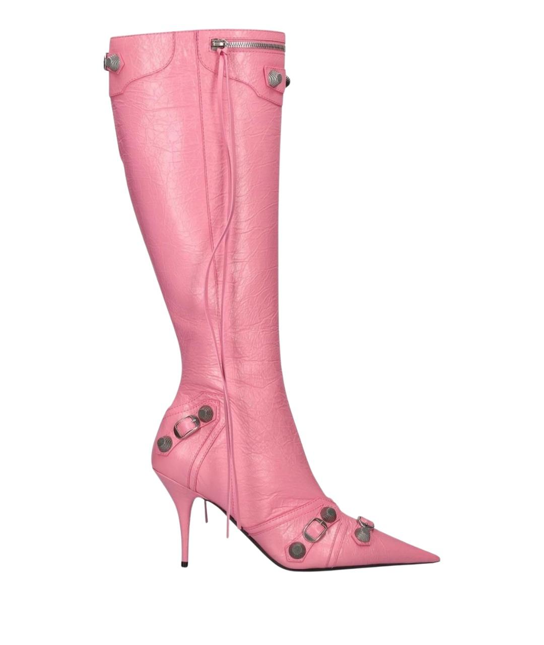 BALENCIAGA Розовые кожаные сапоги, фото 1