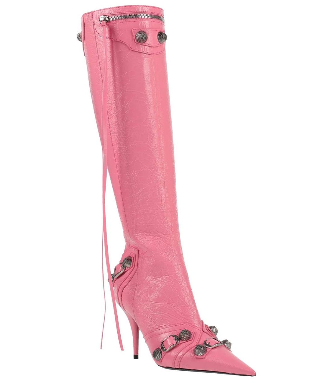 BALENCIAGA Розовые кожаные сапоги, фото 9