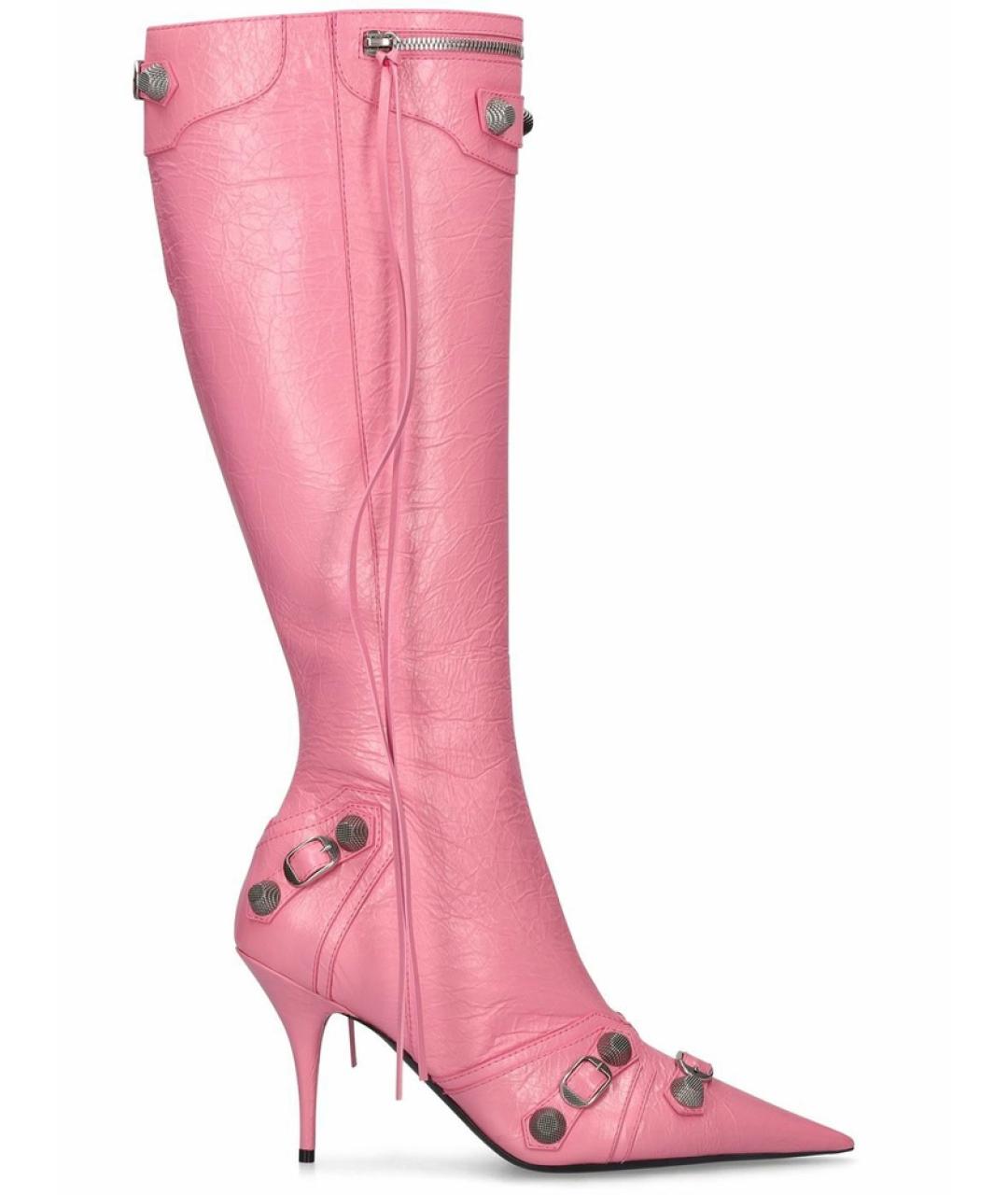 BALENCIAGA Розовые кожаные сапоги, фото 10