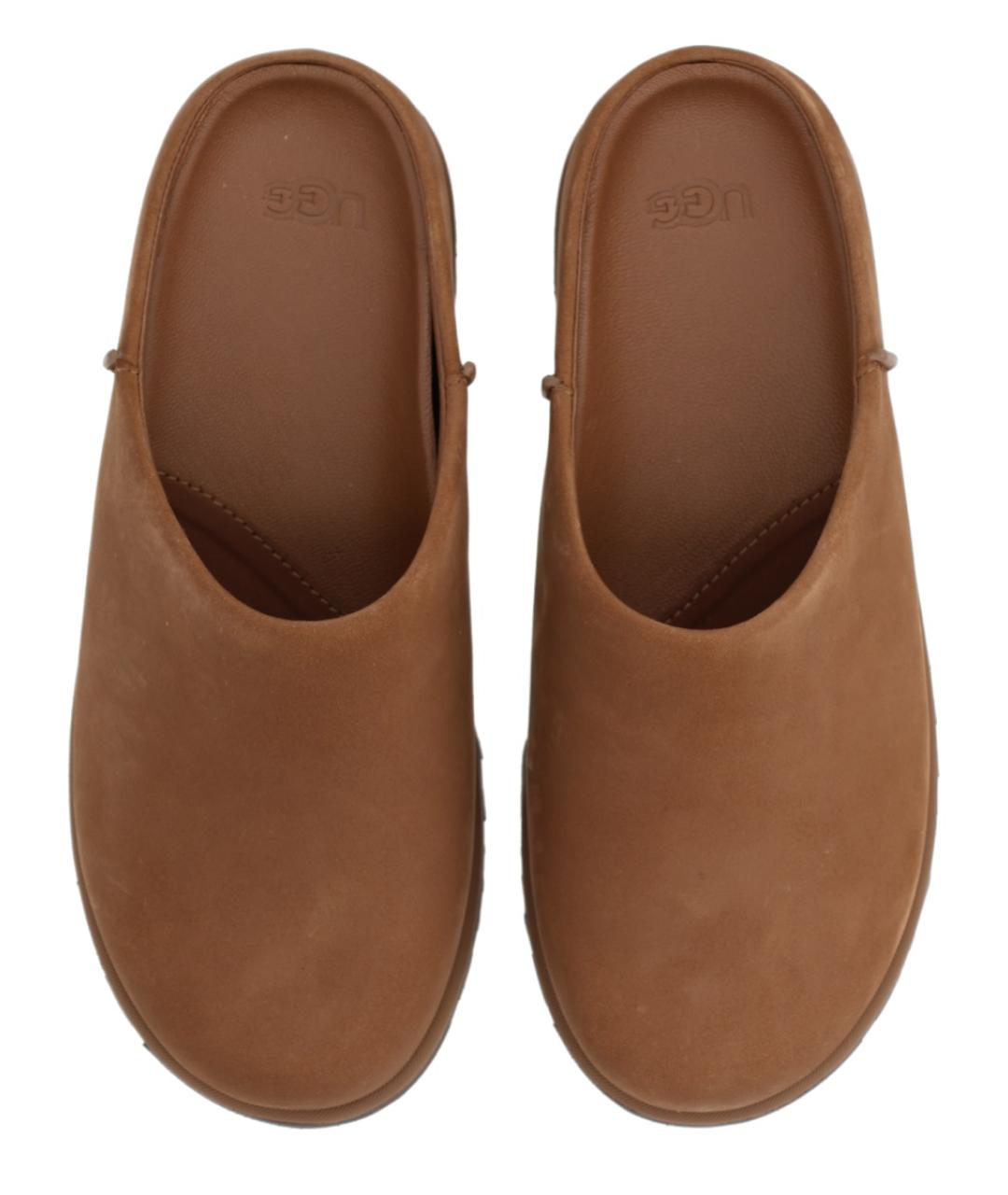 UGG AUSTRALIA Коричневые кожаные мюли, фото 5