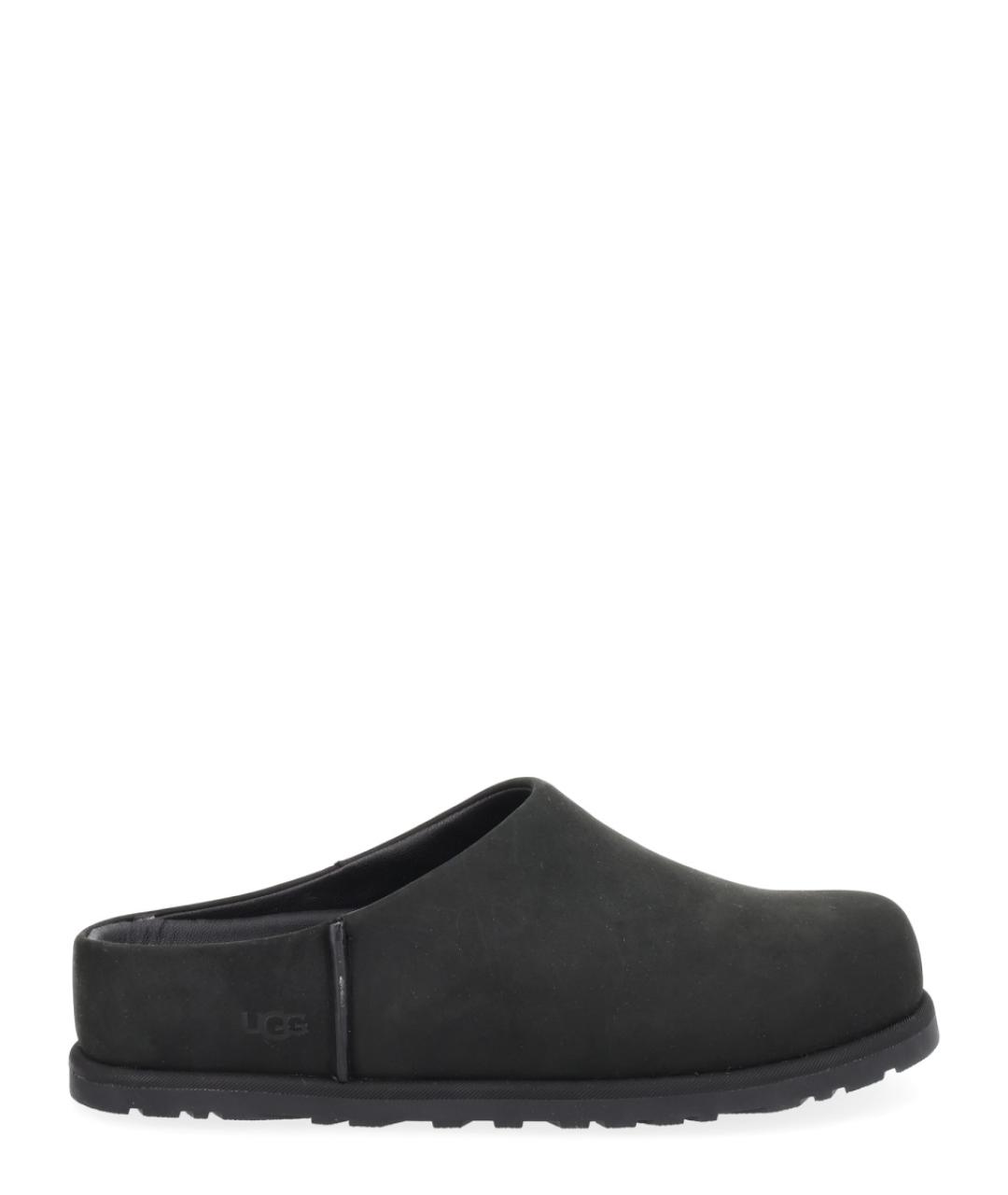 UGG AUSTRALIA Черные кожаные мюли, фото 1