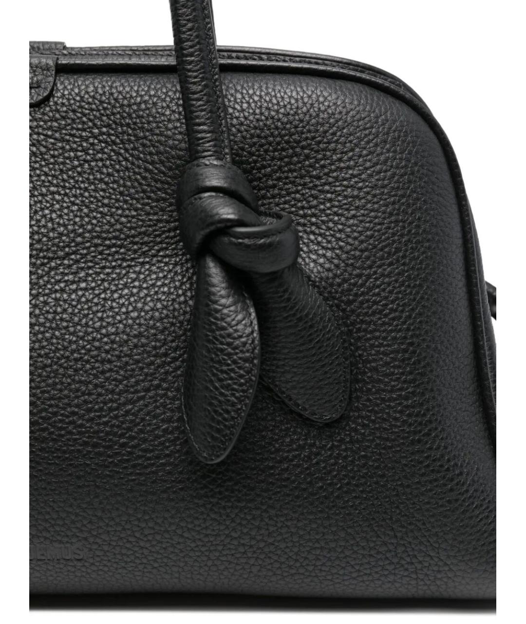 JACQUEMUS Черная кожаная сумка на плечо, фото 3