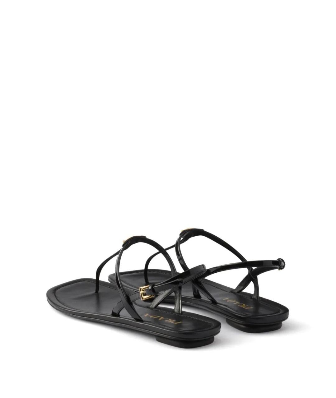 PRADA Черные кожаные сандалии, фото 4