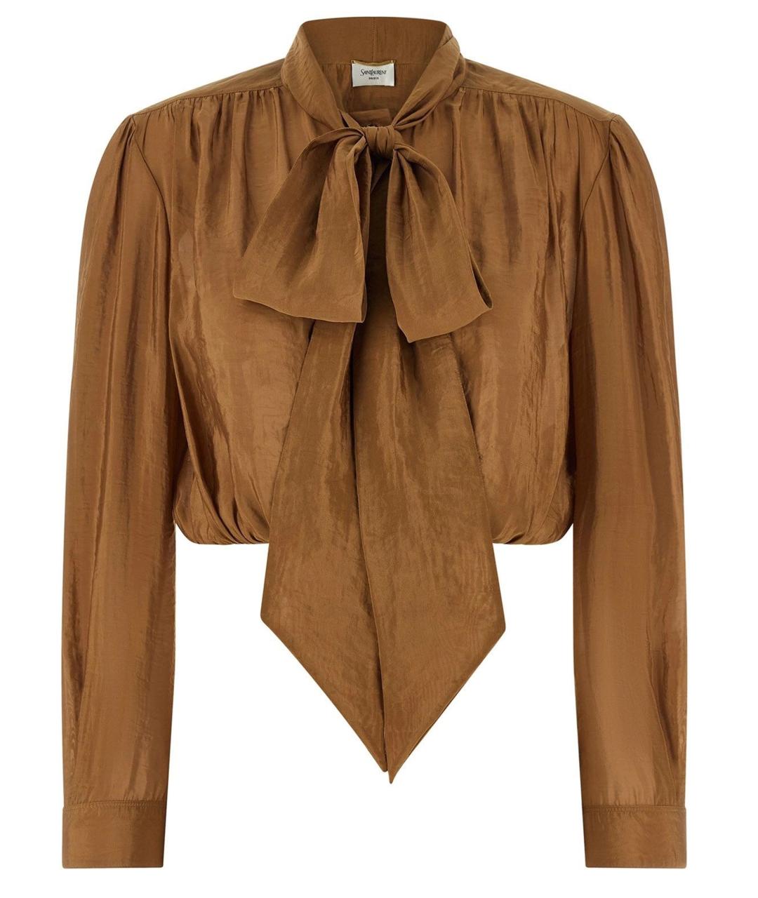 SAINT LAURENT Бежевая полиэстеровая рубашка, фото 1