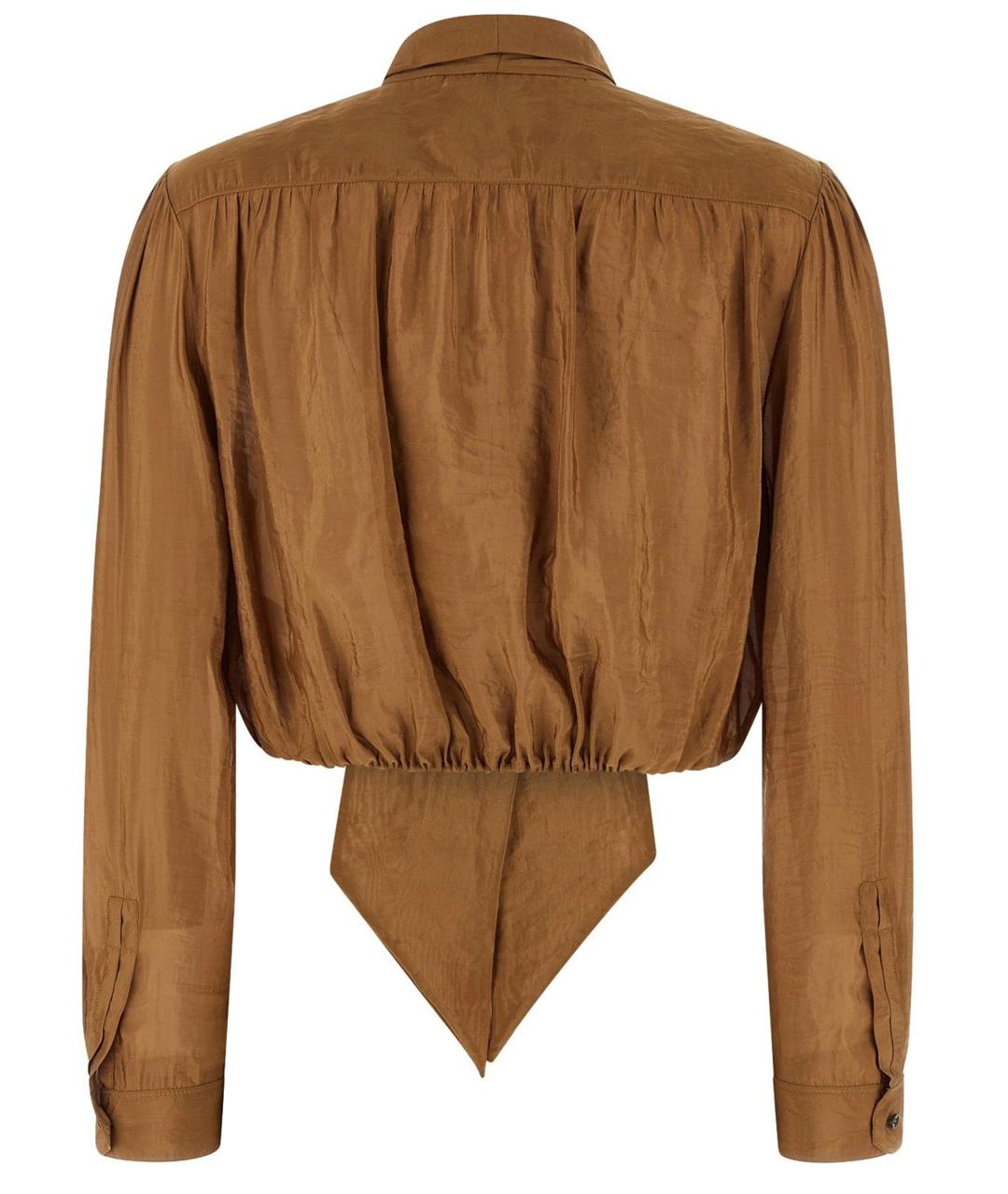 SAINT LAURENT Бежевая полиэстеровая рубашка, фото 2