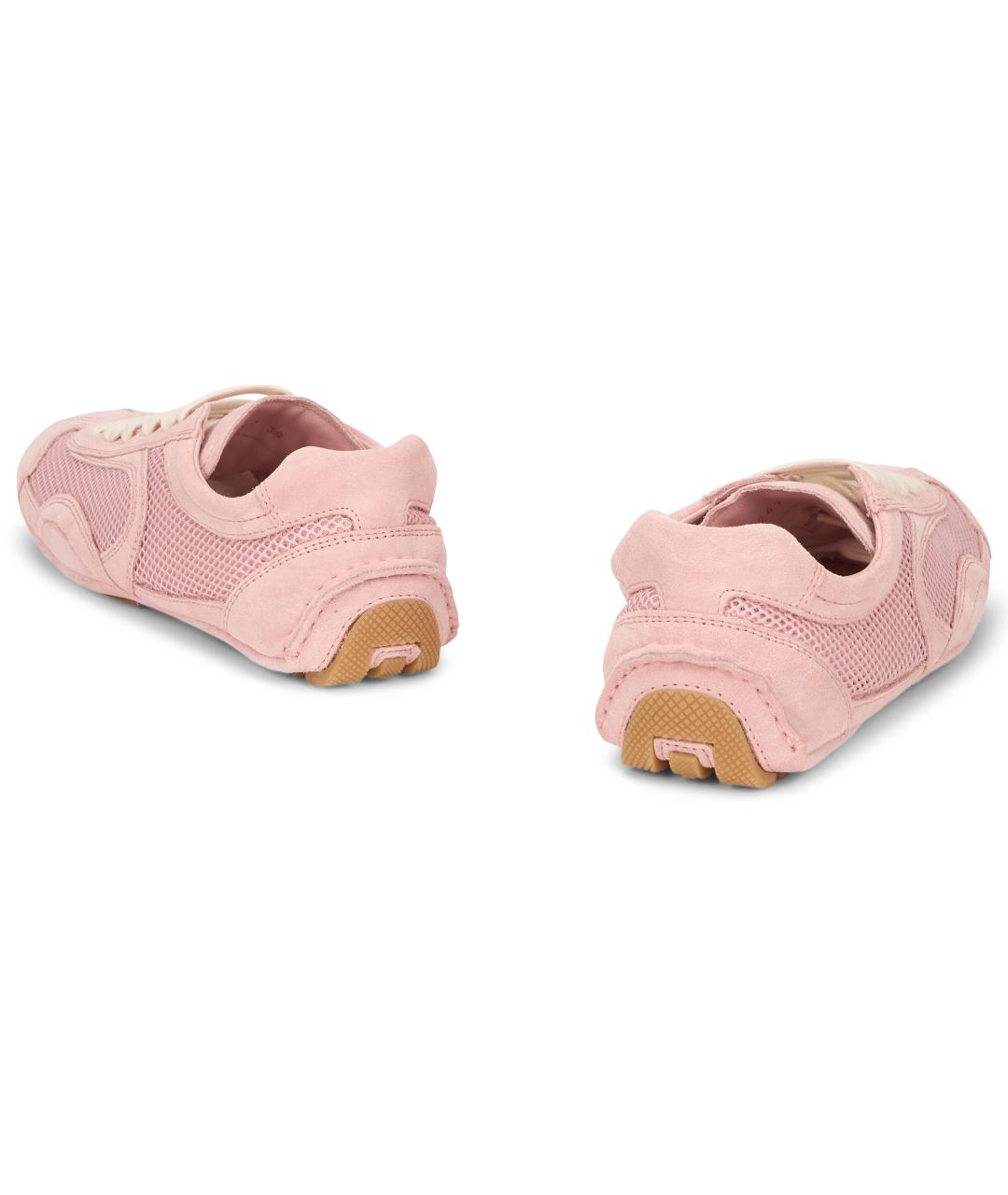 PRADA Розовые текстильные кроссовки, фото 4