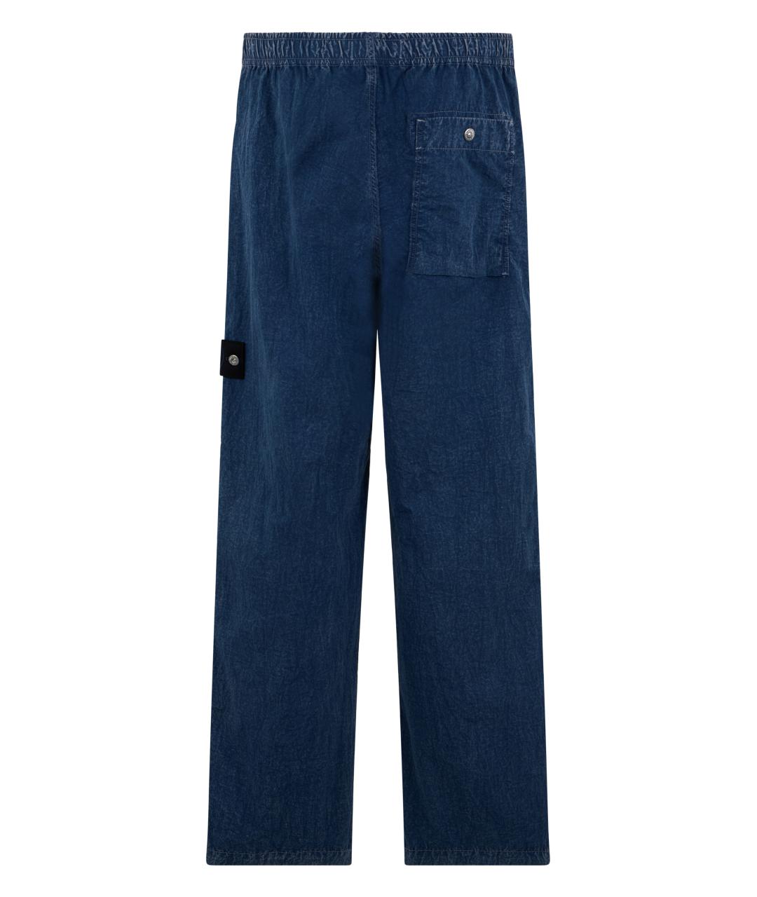 STONE ISLAND Синие полиамидовые повседневные брюки, фото 2