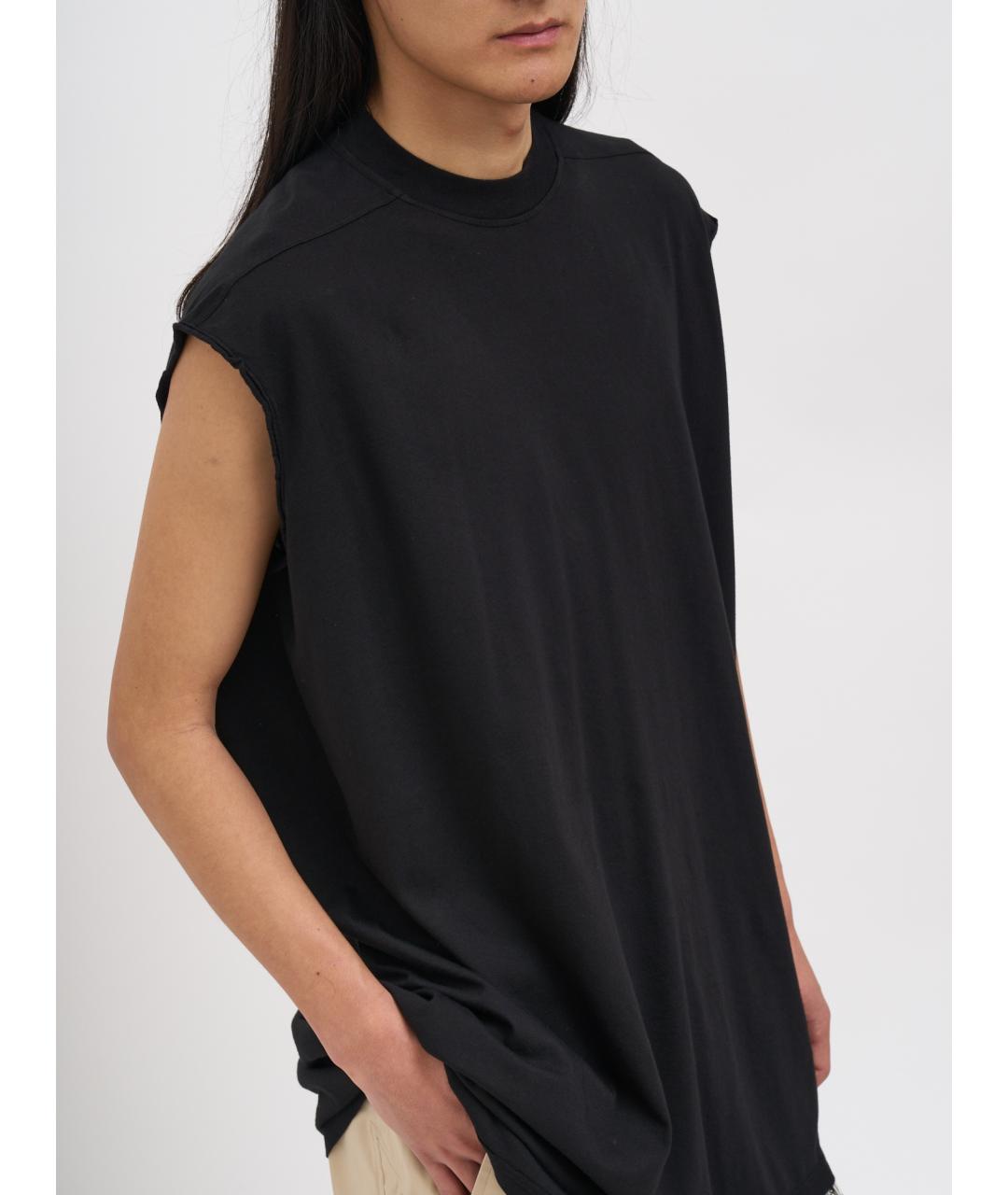 RICK OWENS DRKSHDW Черная хлопковая футболка, фото 3