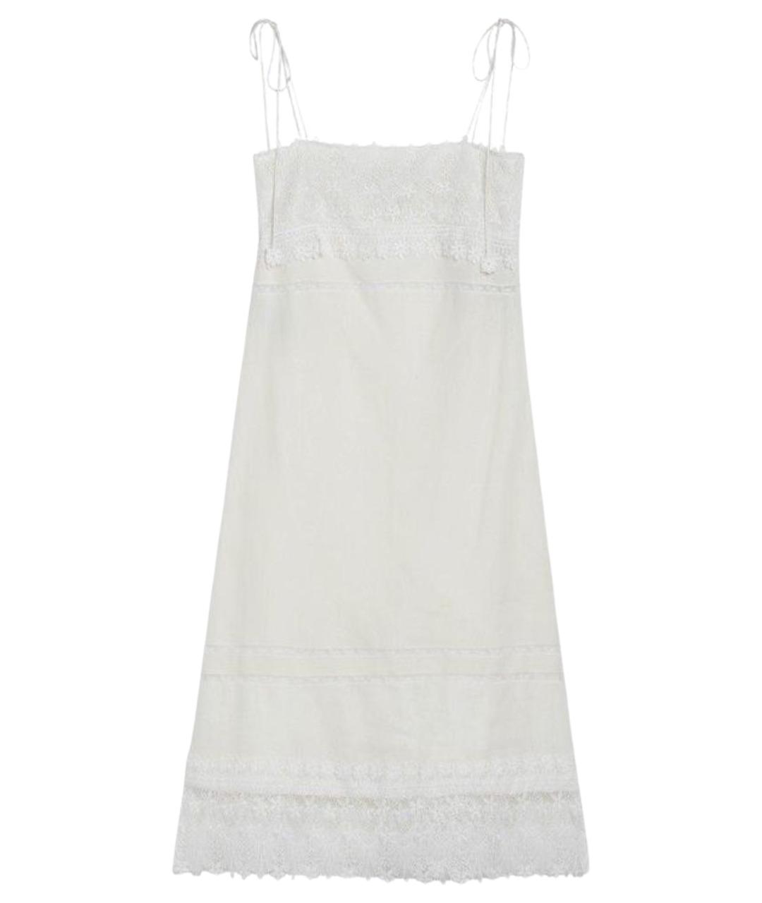 VALENTINO Белое льняное повседневное платье, фото 1