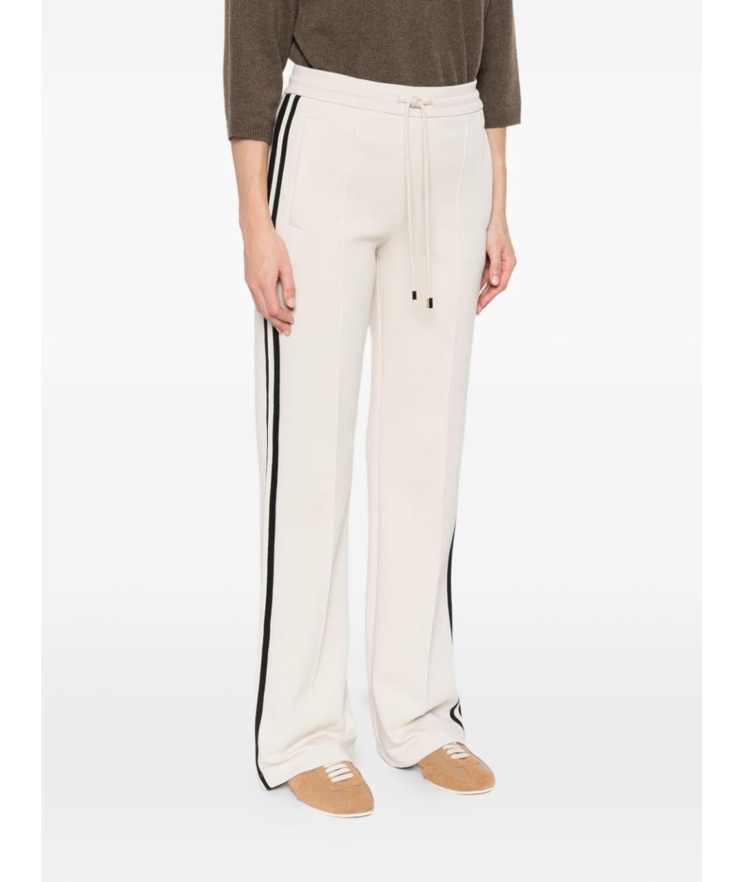 'S MAX MARA Бежевые хлопковые прямые брюки, фото 4