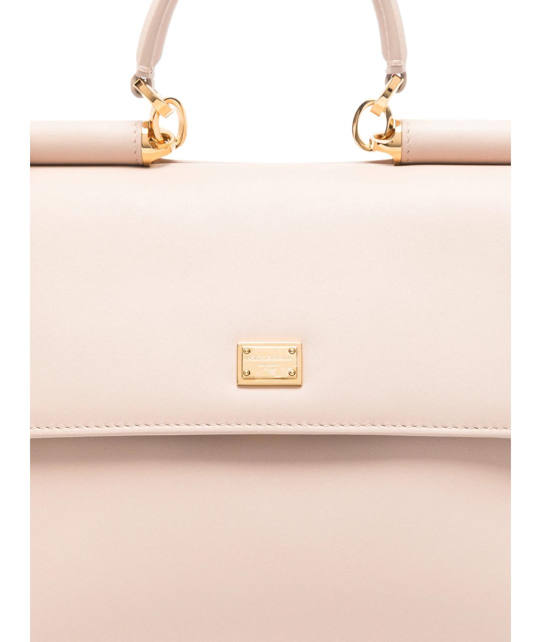 DOLCE&GABBANA Розовая кожаная сумка тоут, фото 4
