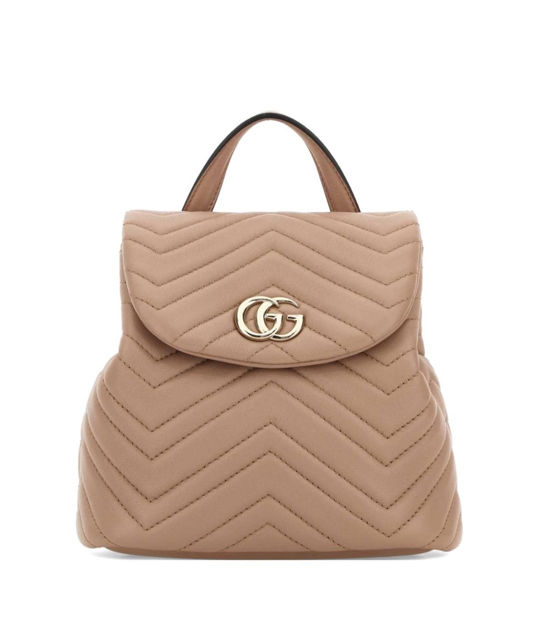 GUCCI Бежевый кожаный рюкзак, фото 1