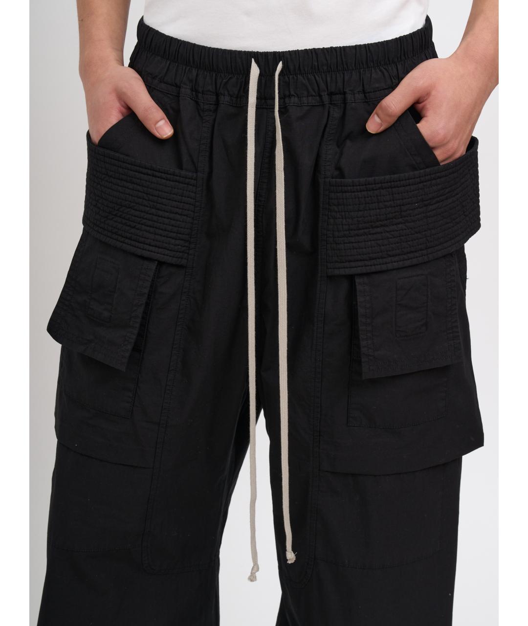 RICK OWENS DRKSHDW Черные хлопковые повседневные брюки, фото 4