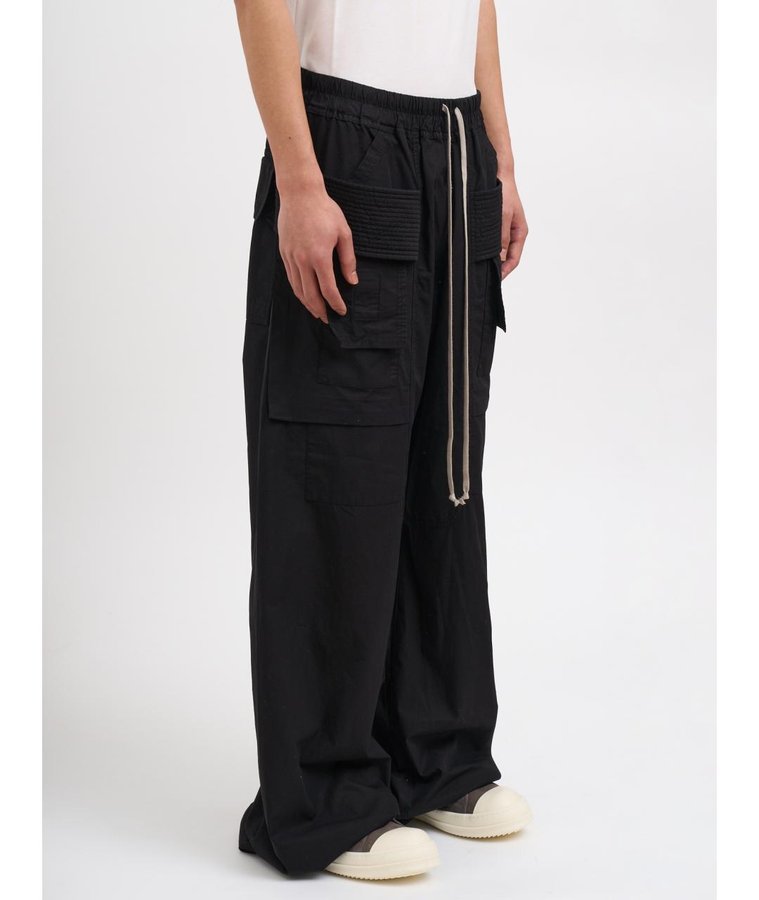 RICK OWENS DRKSHDW Черные хлопковые повседневные брюки, фото 3