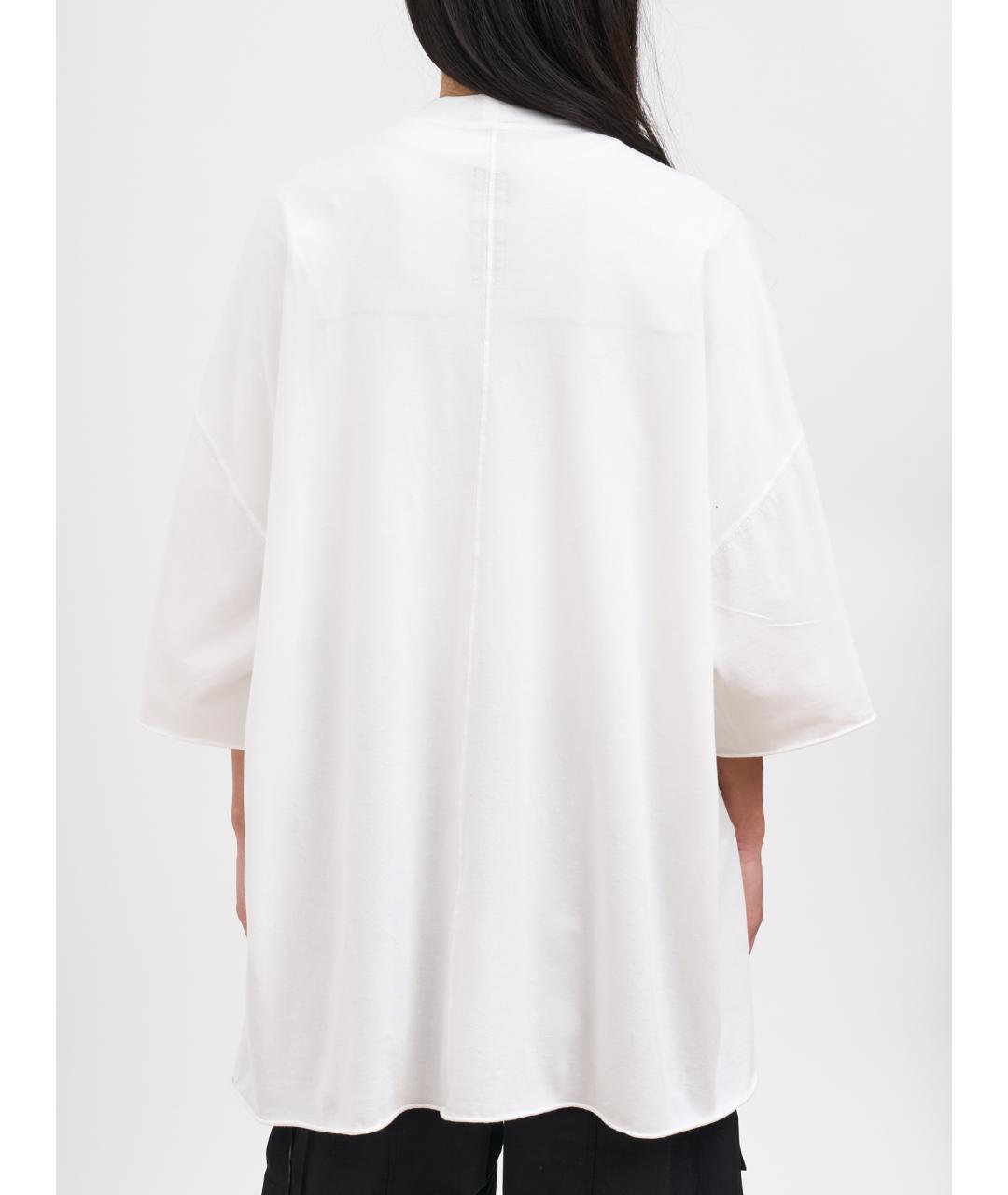 RICK OWENS DRKSHDW Белая хлопковая футболка, фото 4