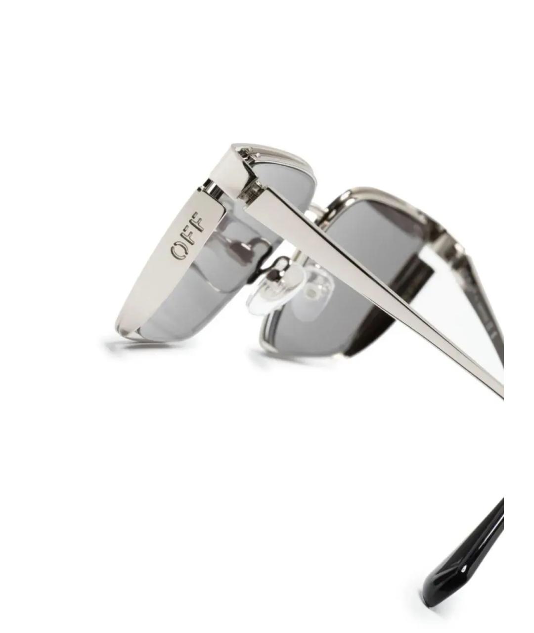 OFF-WHITE Серебряные металлические солнцезащитные очки, фото 4