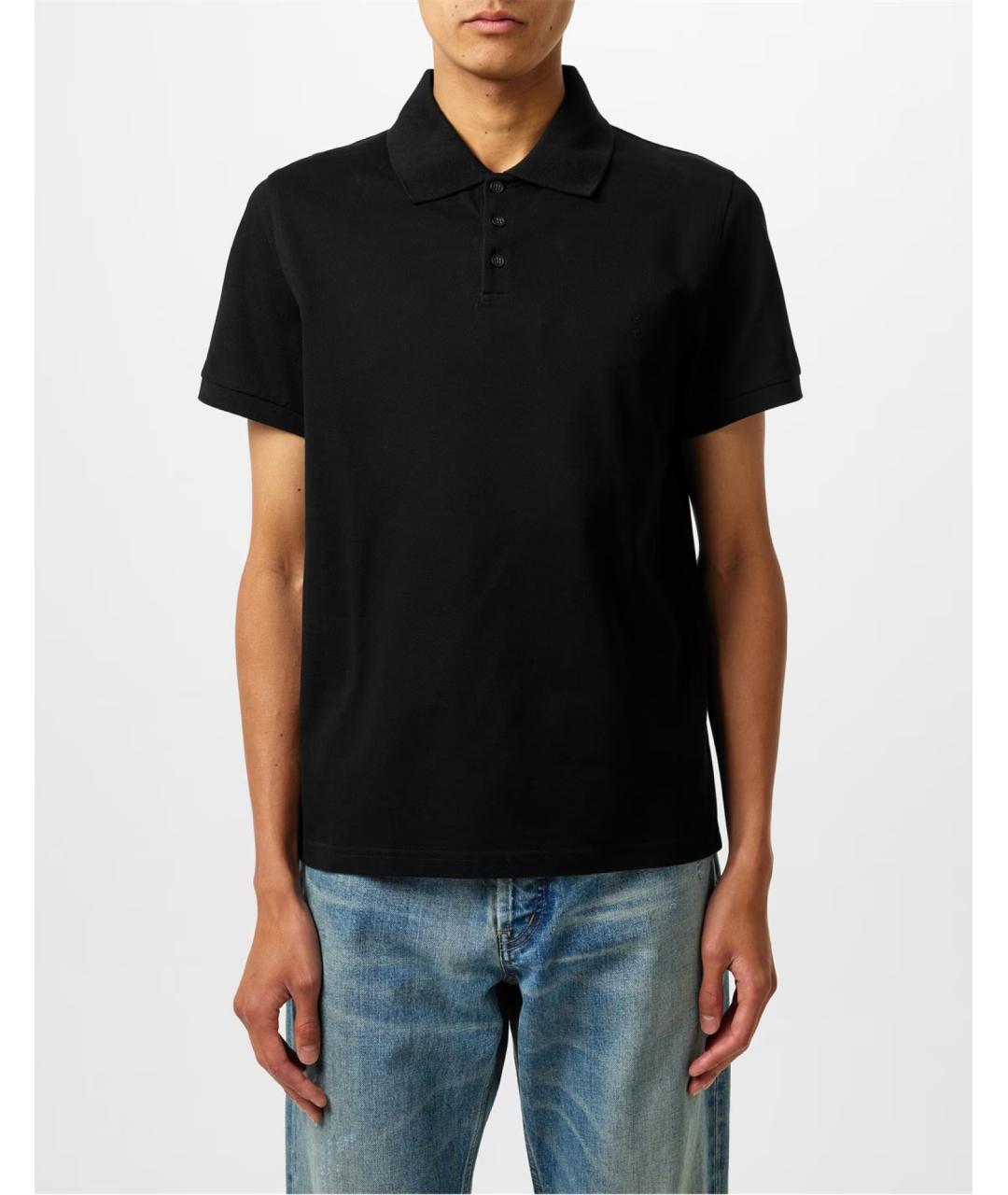 SAINT LAURENT Черная хлопковая футболка, фото 3