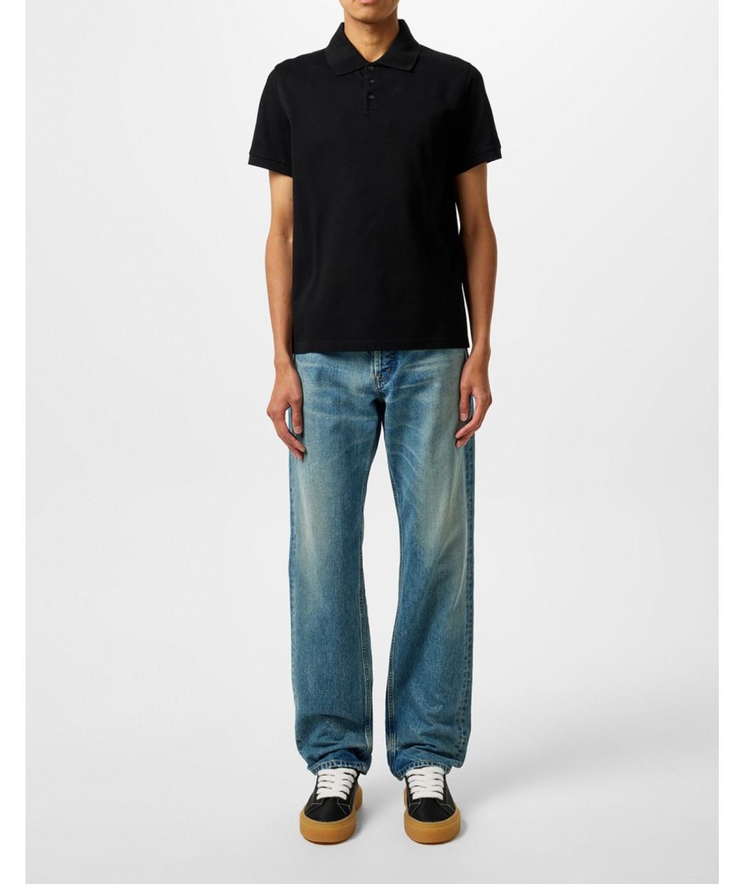 SAINT LAURENT Черная хлопковая футболка, фото 2