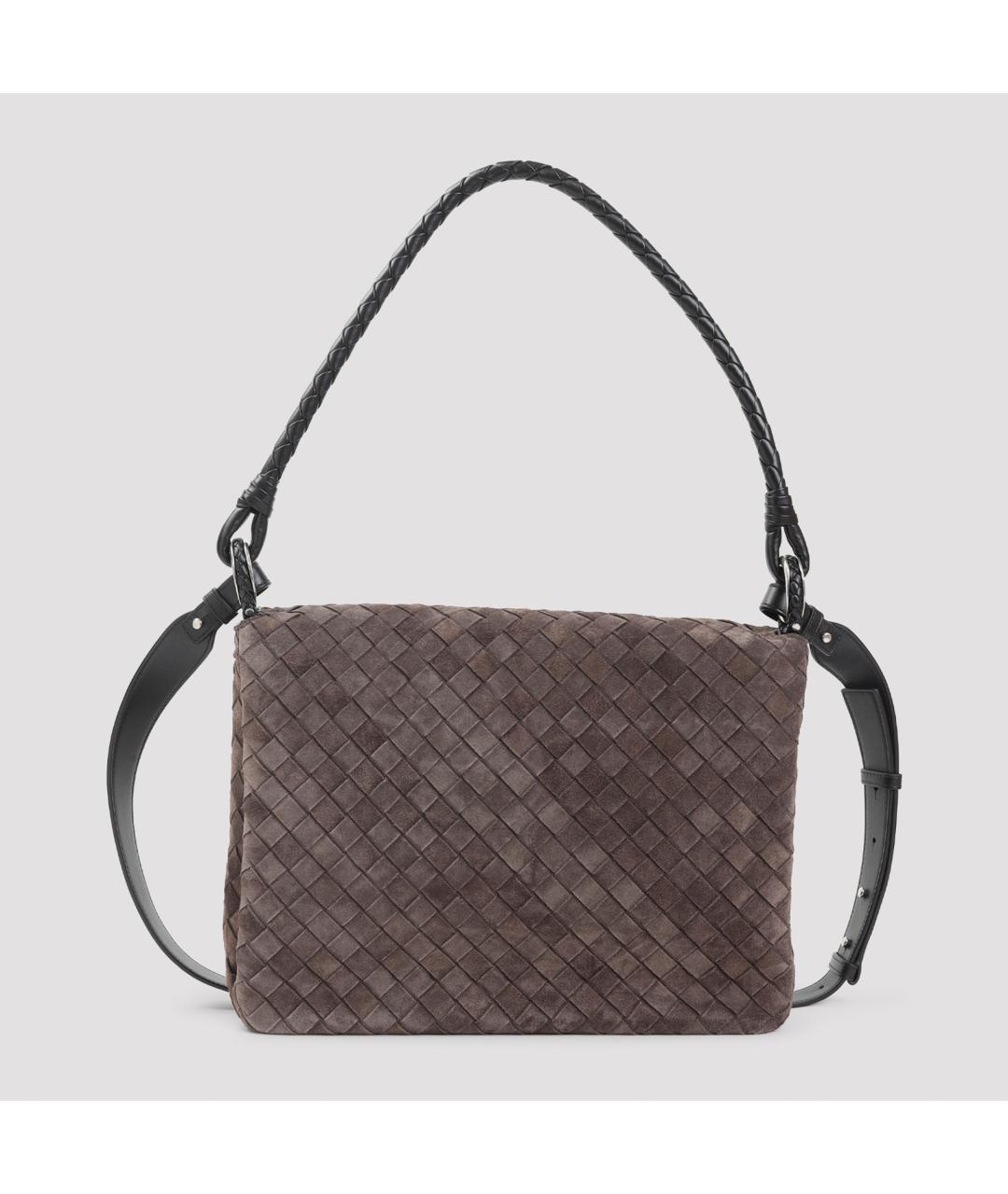 BOTTEGA VENETA Коричневая замшевая сумка на плечо, фото 3