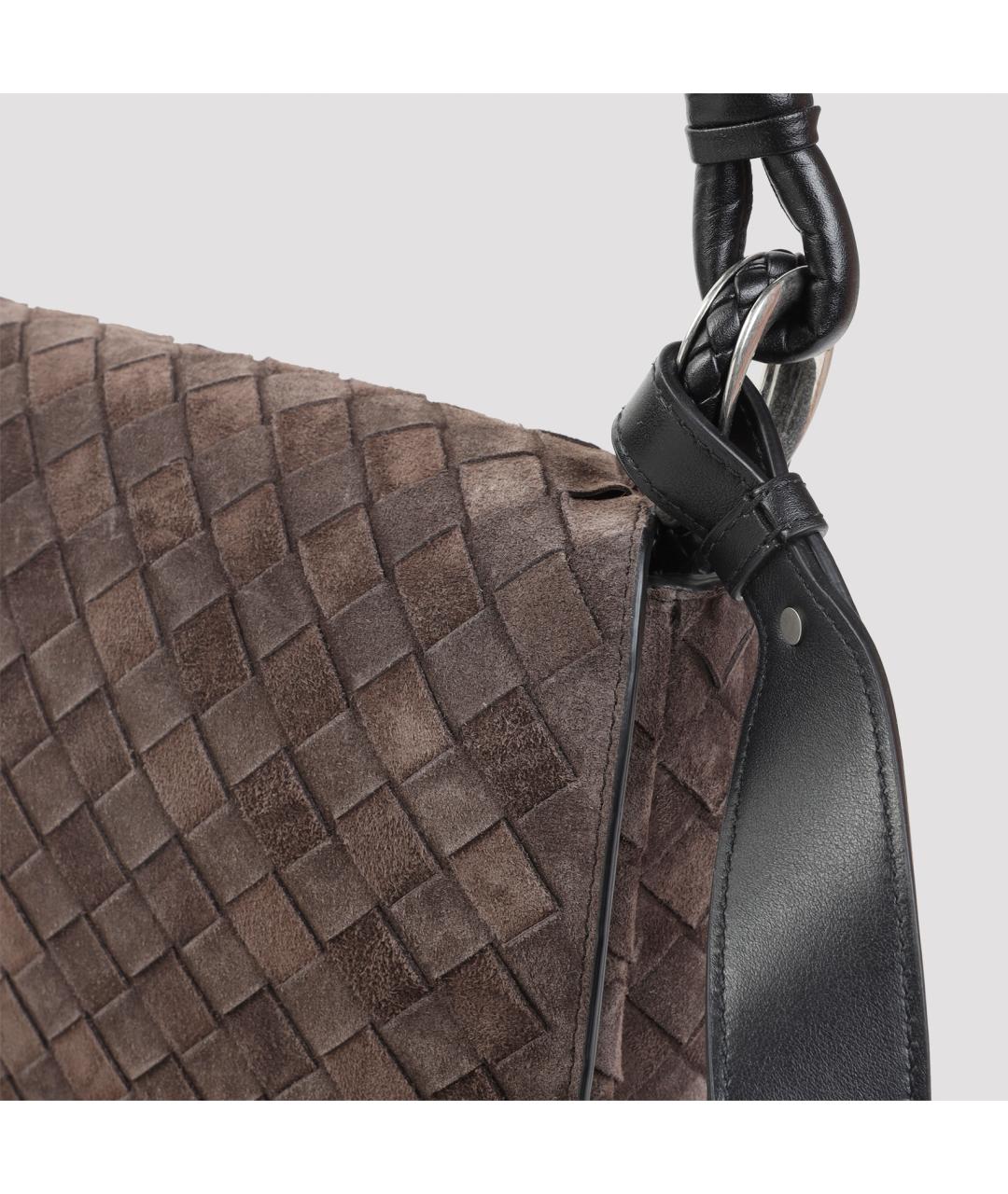BOTTEGA VENETA Коричневая замшевая сумка на плечо, фото 4