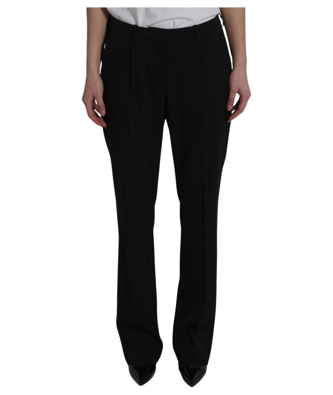 BALENCIAGA Черные шерстяные прямые брюки, фото 1