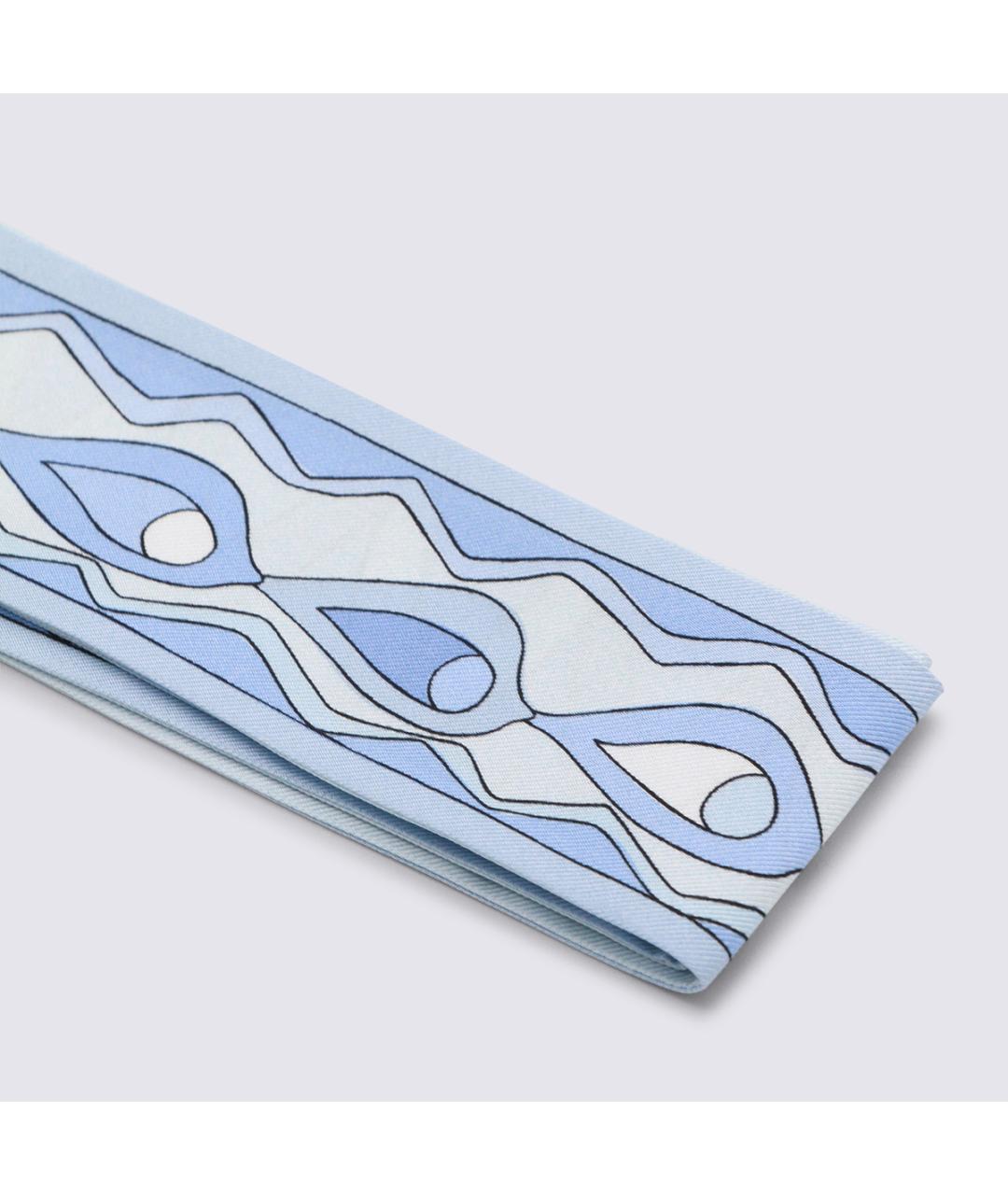 EMILIO PUCCI Синий шелковый шарф, фото 2