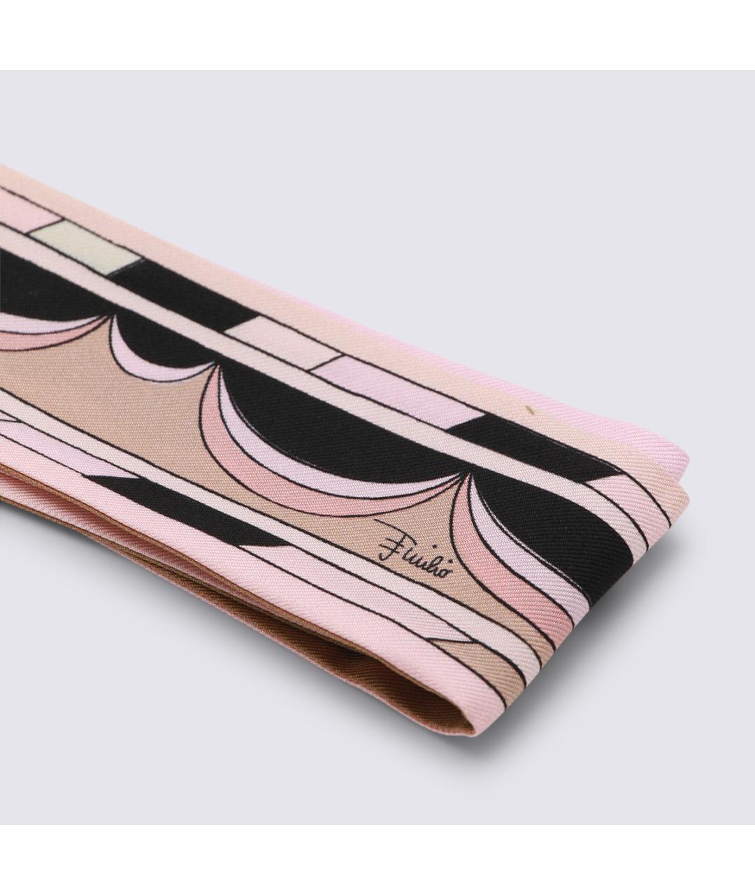 EMILIO PUCCI Бежевый шелковый шарф, фото 2