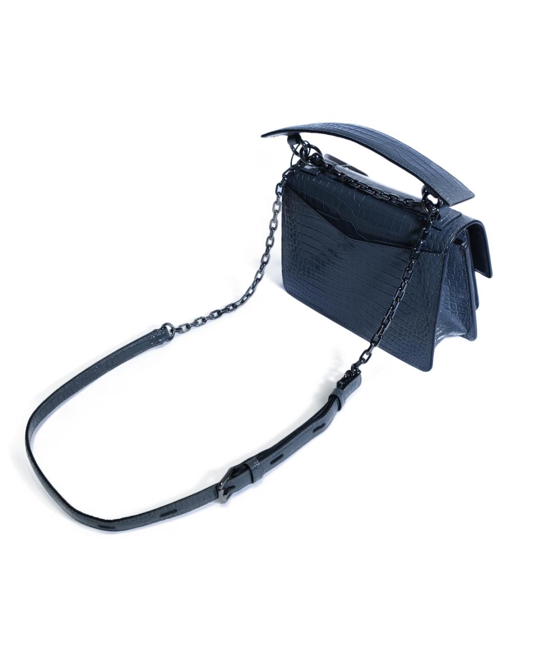 KARL LAGERFELD Серая кожаная сумка через плечо, фото 3