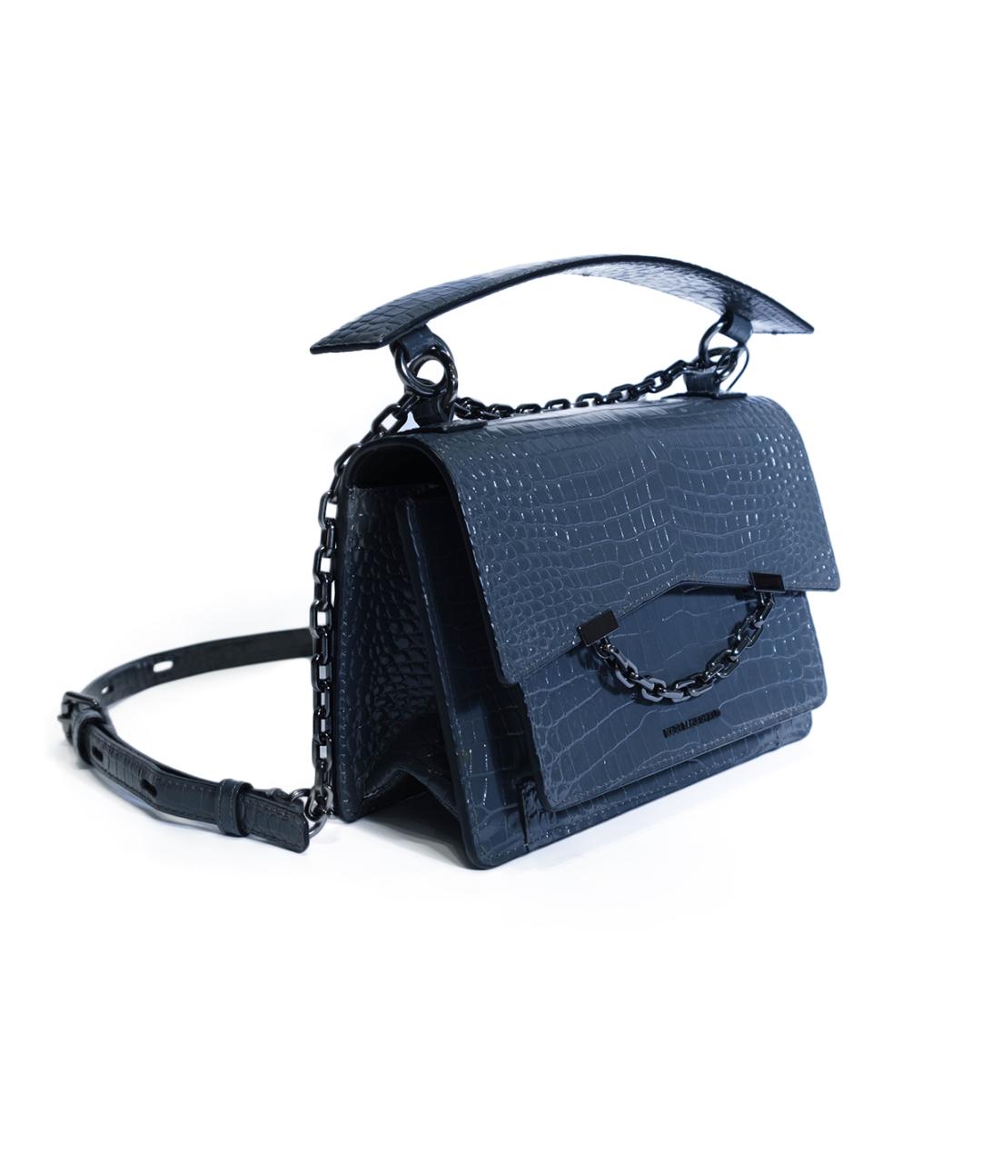 KARL LAGERFELD Серая кожаная сумка через плечо, фото 2