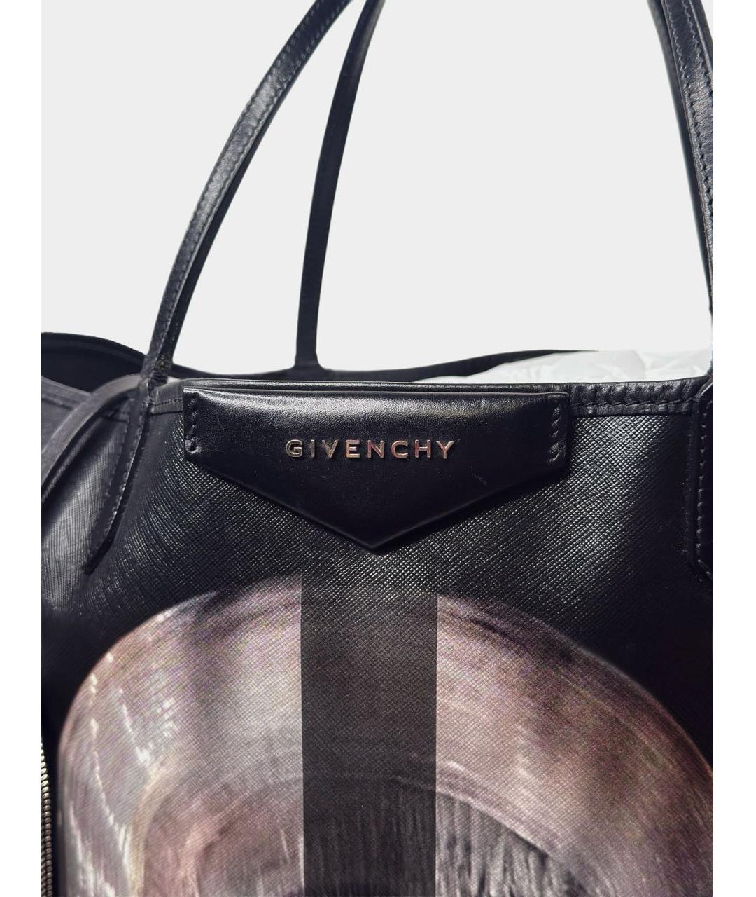 GIVENCHY Черная кожаная сумка тоут, фото 5