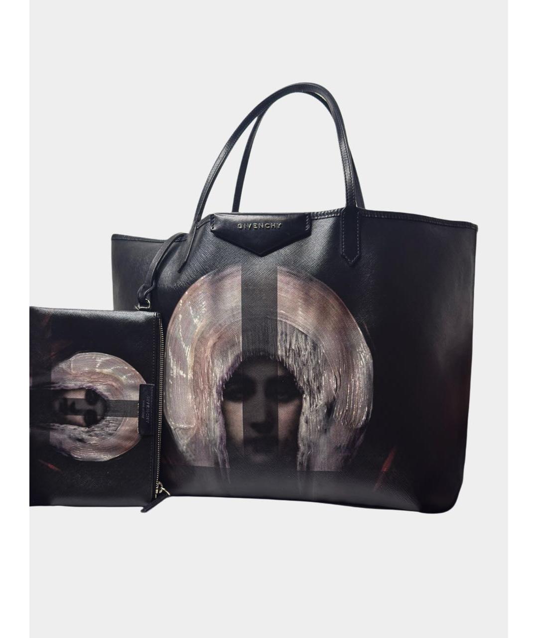 GIVENCHY Черная кожаная сумка тоут, фото 2