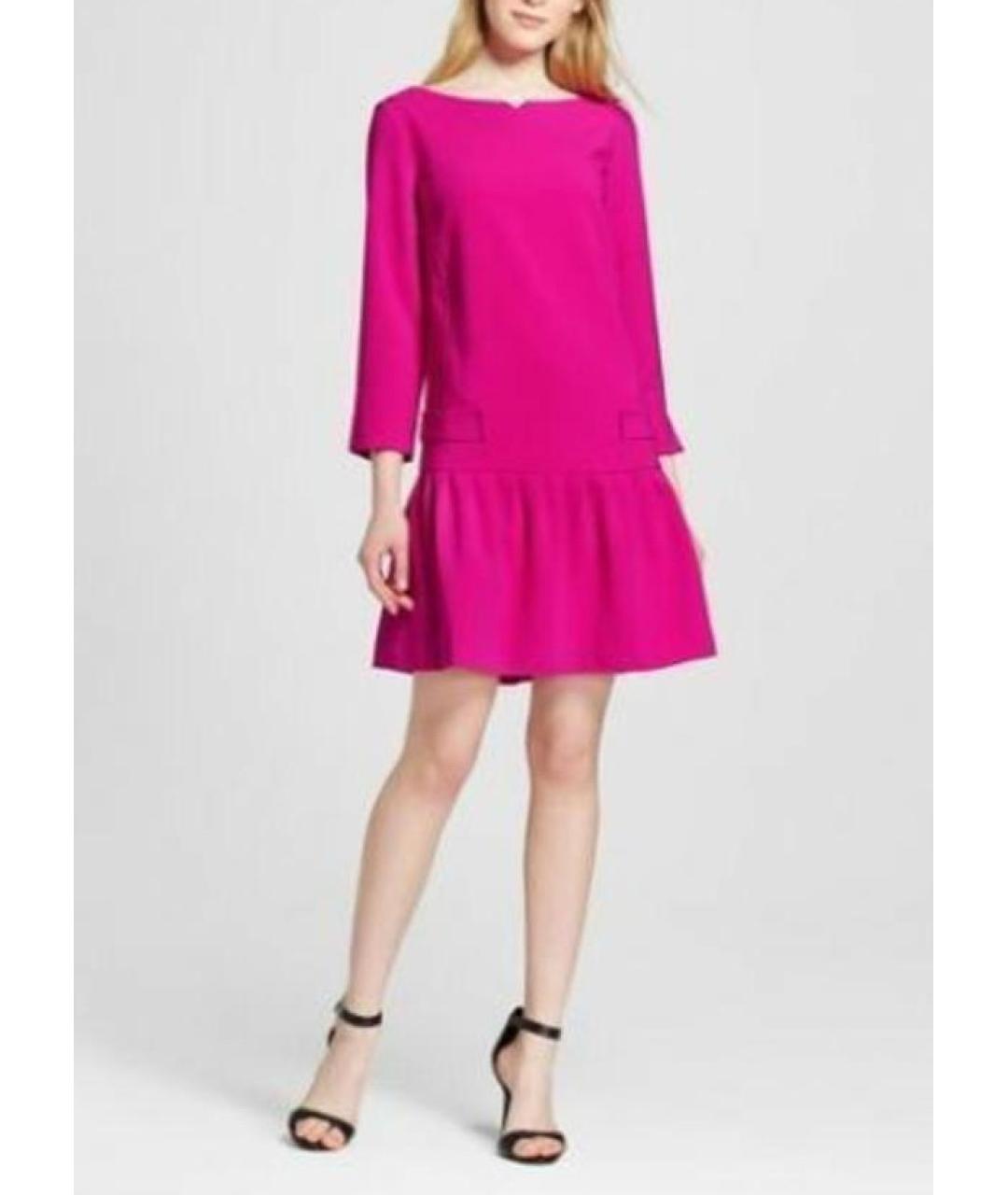VICTORIA BECKHAM Фуксия повседневное платье, фото 5