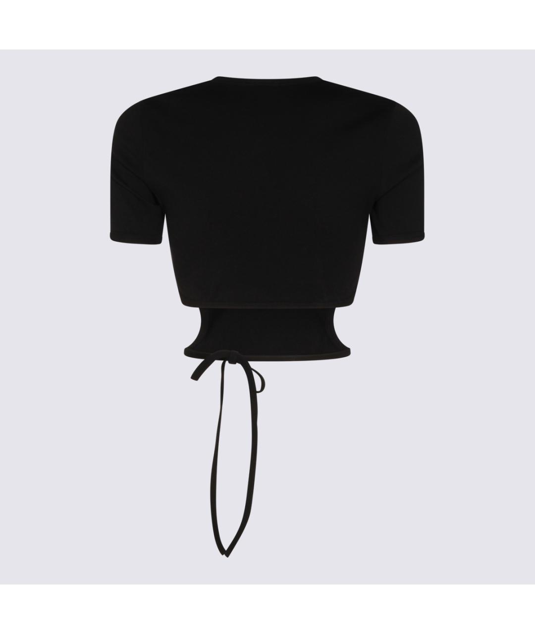 COURREGES Черная хлопковая футболка, фото 2