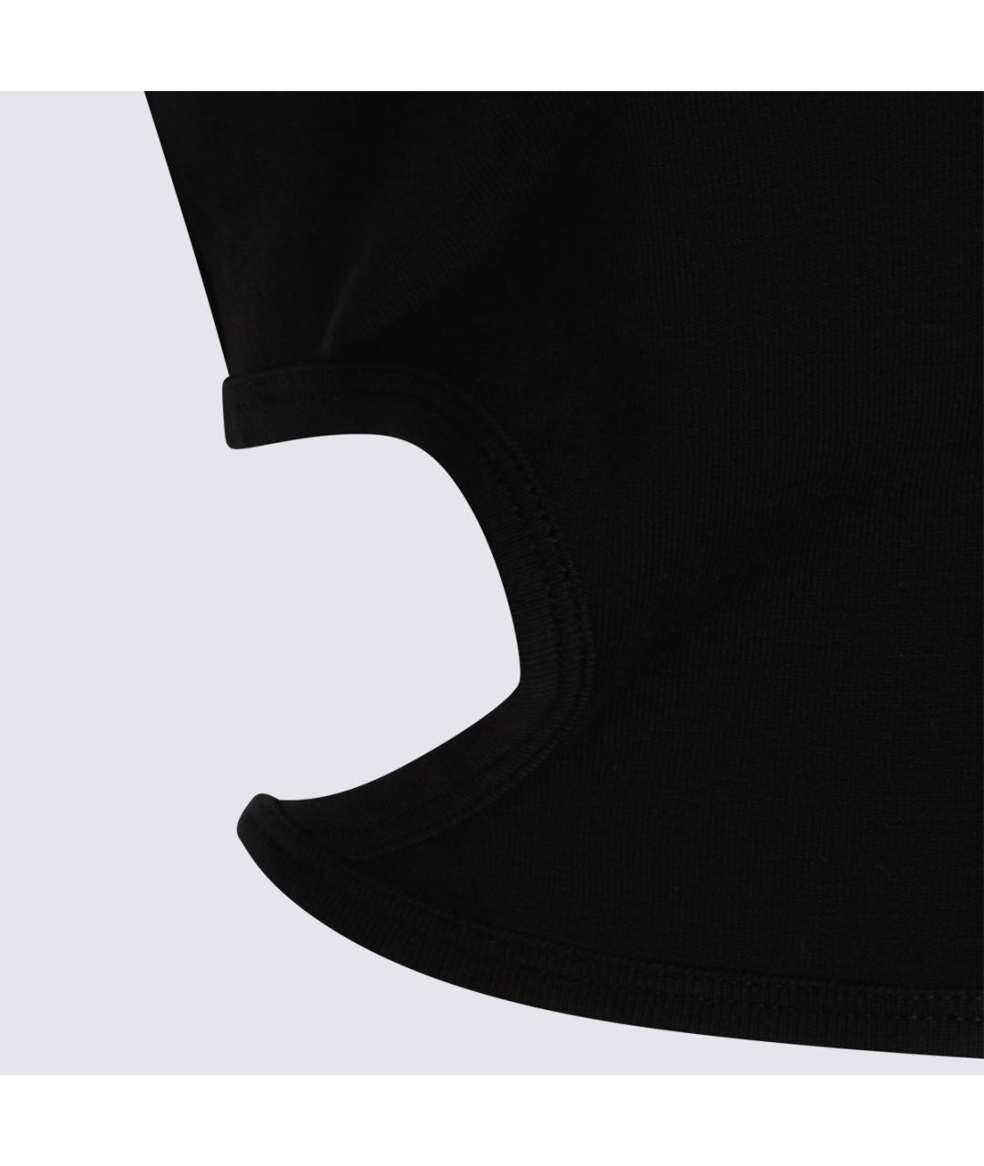 COURREGES Черная хлопковая футболка, фото 4