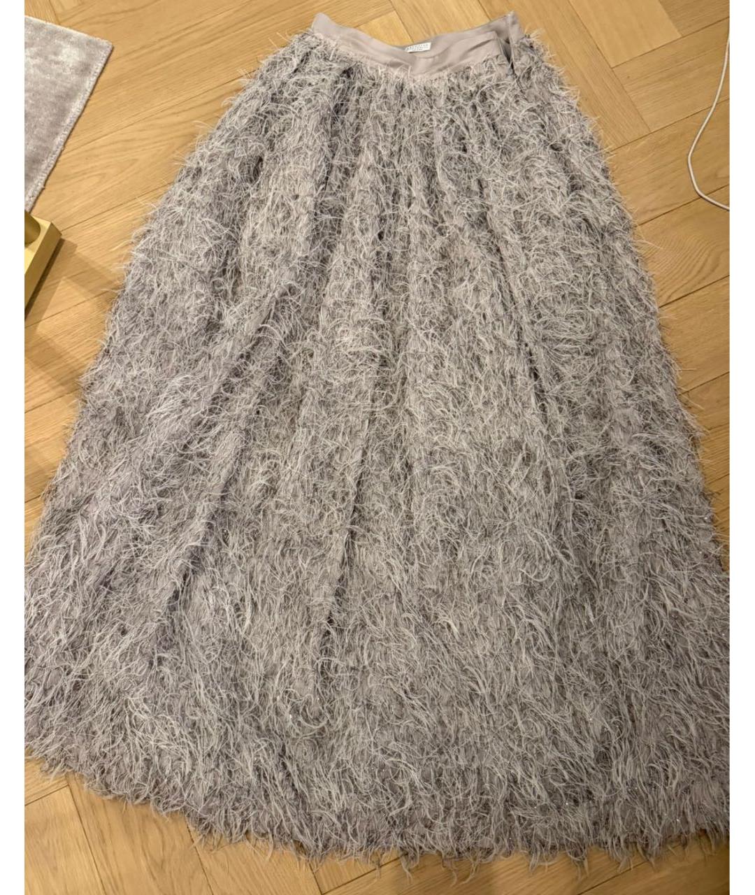 BRUNELLO CUCINELLI Серая юбка макси, фото 2