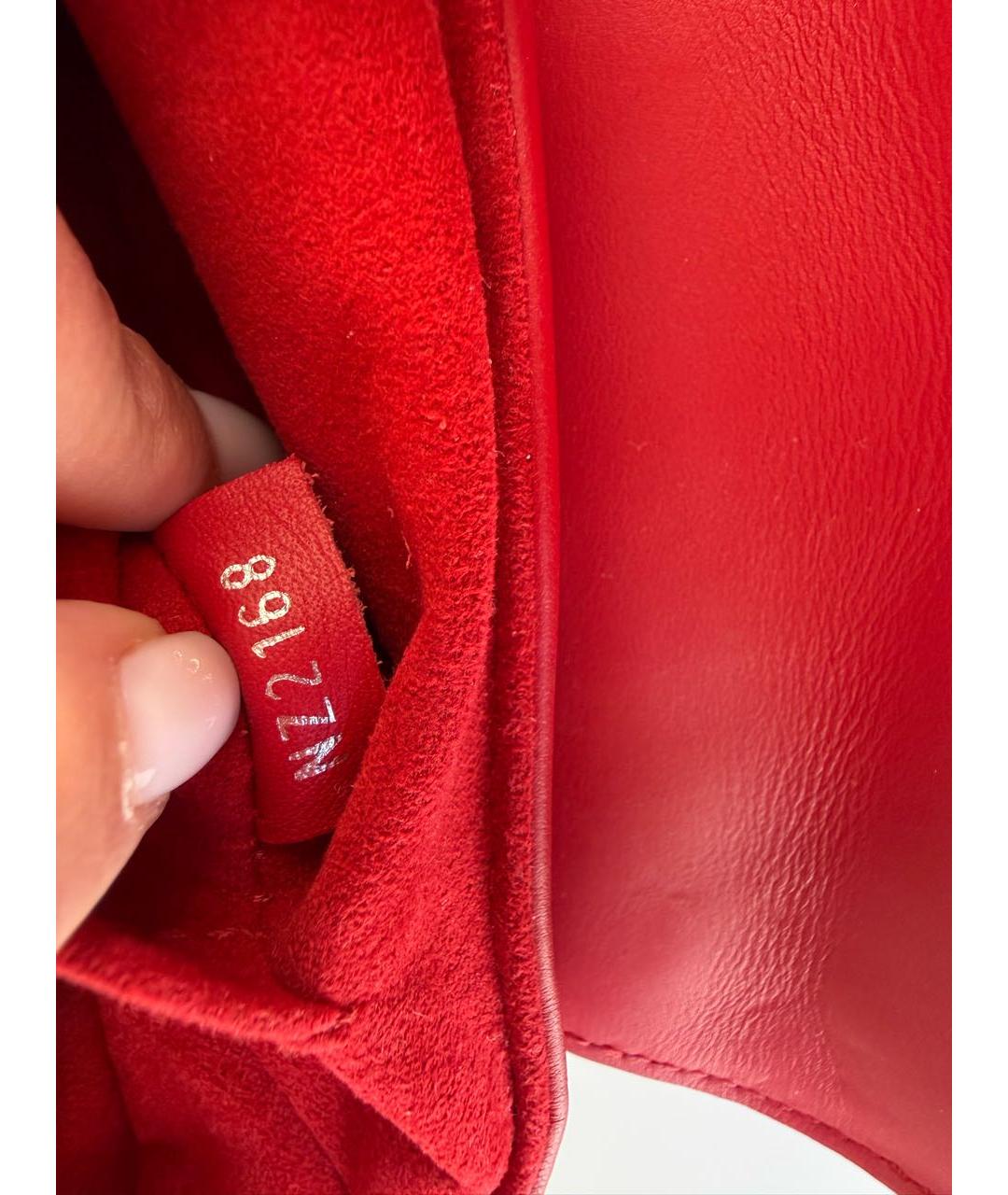 LOUIS VUITTON Красная кожаная сумка через плечо, фото 8